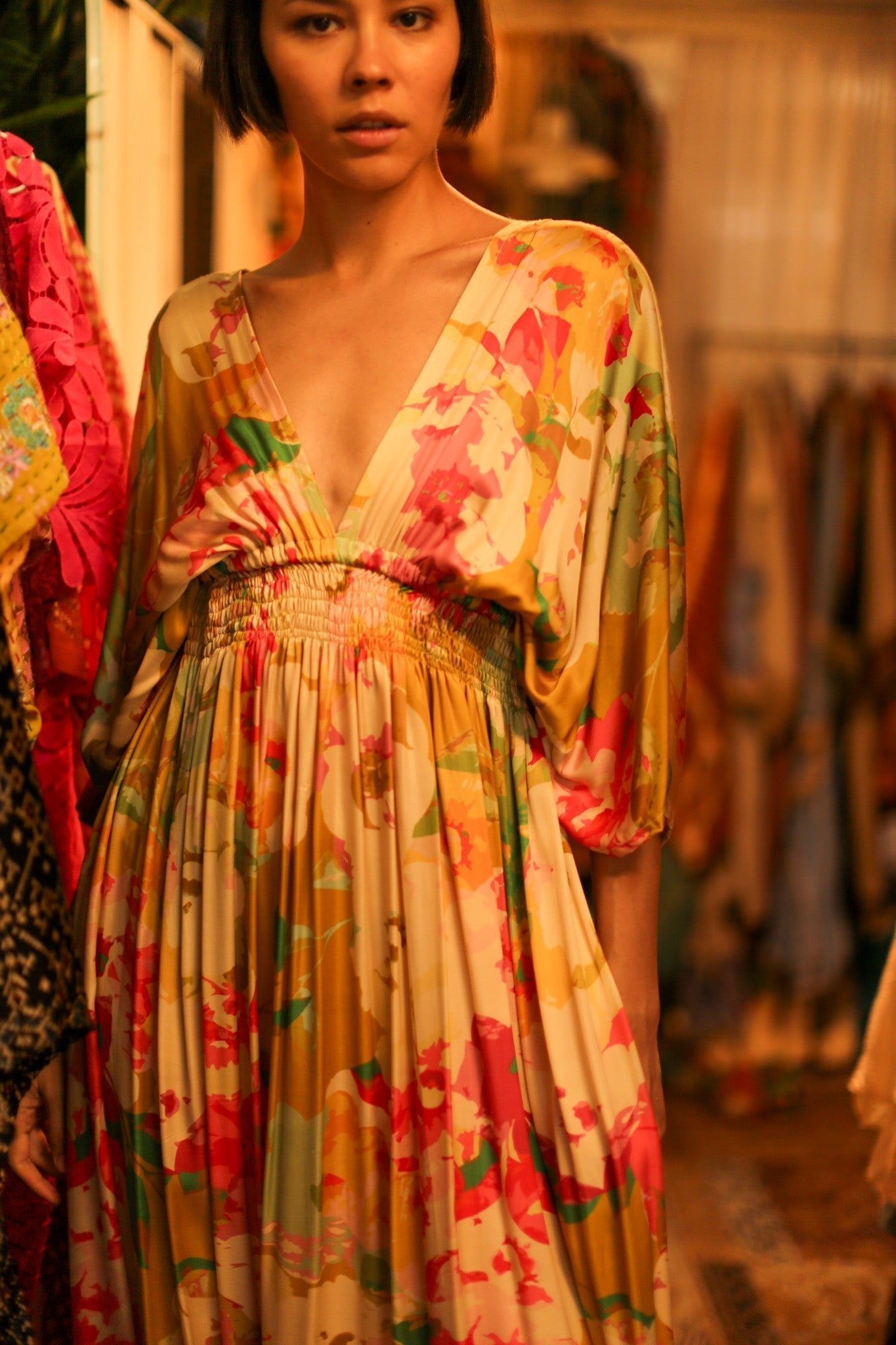 SILK DRESS BOLITA - BANGKOK TAILOR CLOTHING STORE - HANDMADE CLOTHING