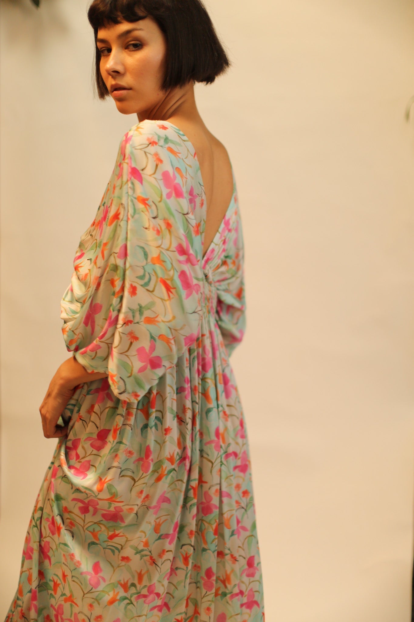 SILK DRESS BOLITA - BANGKOK TAILOR CLOTHING STORE - HANDMADE CLOTHING