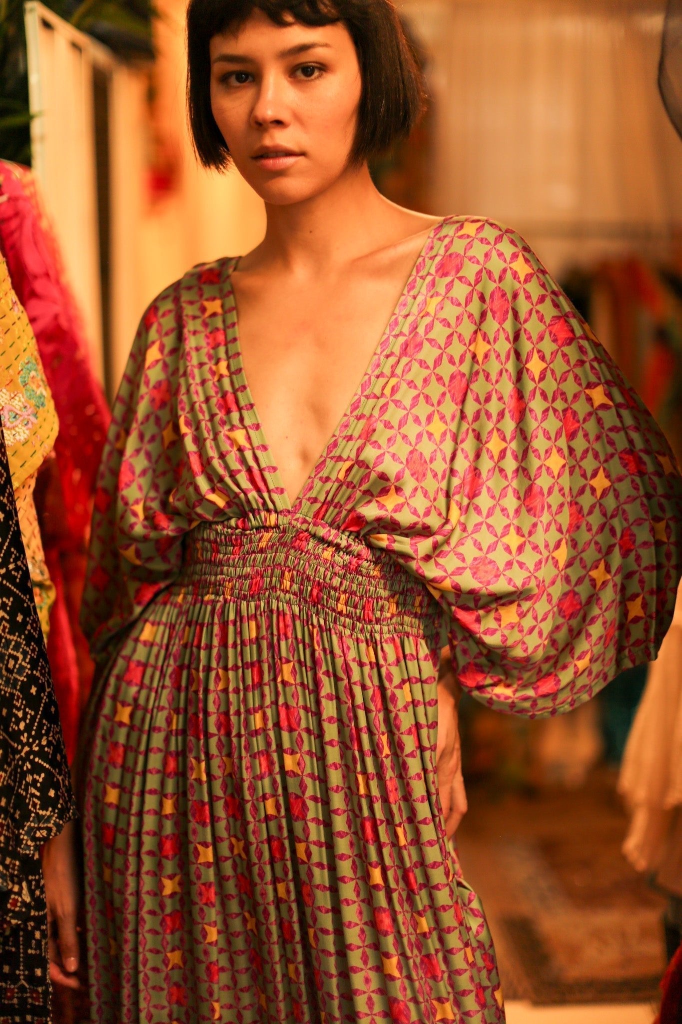 SILK DRESS BOLITA - BANGKOK TAILOR CLOTHING STORE - HANDMADE CLOTHING