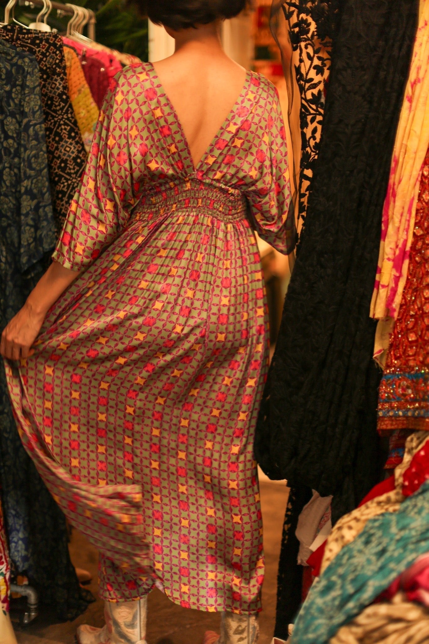 SILK DRESS BOLITA - BANGKOK TAILOR CLOTHING STORE - HANDMADE CLOTHING