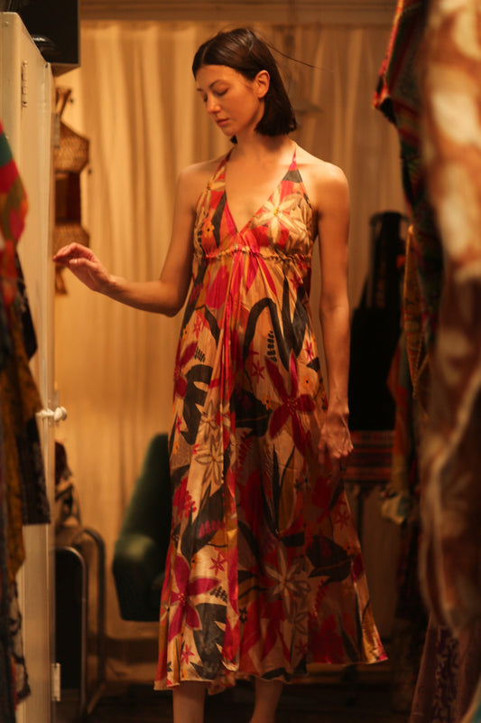 SILK DRESS HANNAH SUMMER NIGHTS - BANGKOK TAILOR CLOTHING STORE - HANDMADE CLOTHING