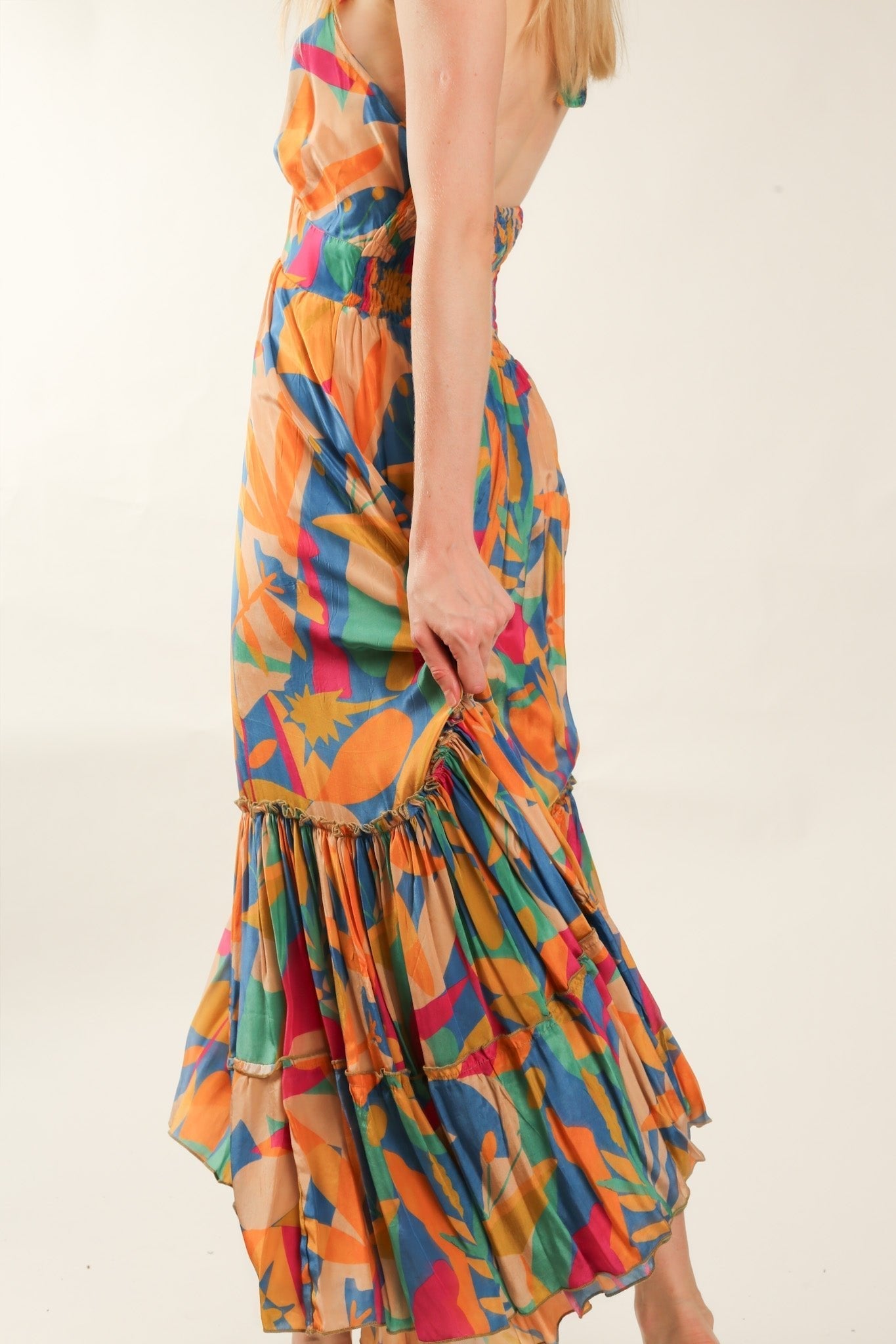 SILK DRESS JINNA - BANGKOK TAILOR CLOTHING STORE - HANDMADE CLOTHING