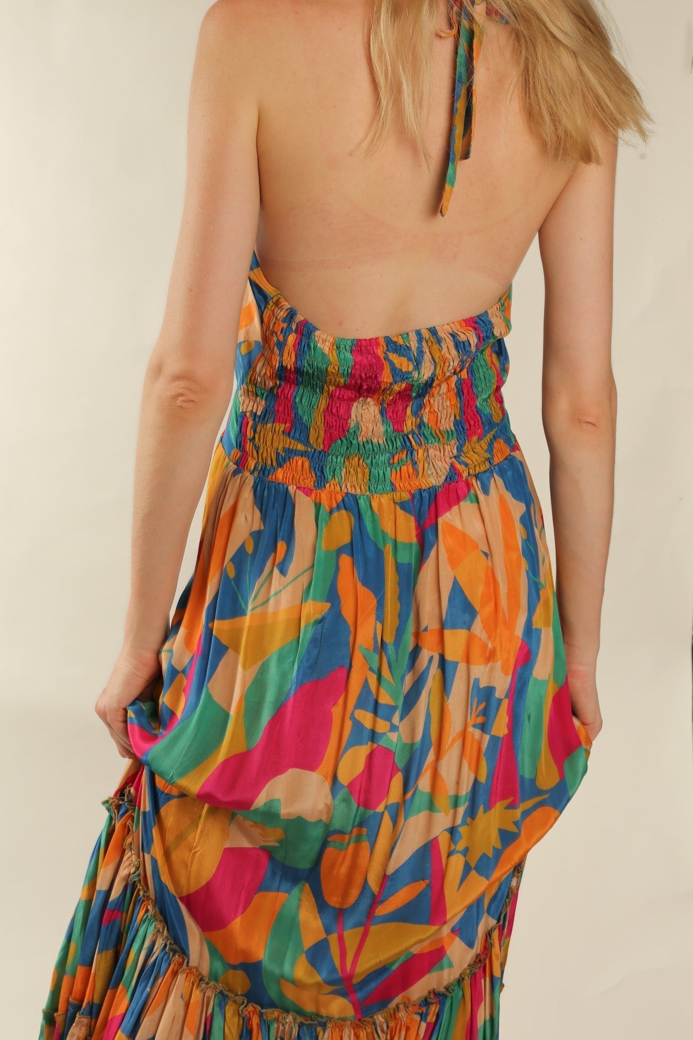 SILK DRESS JINNA - BANGKOK TAILOR CLOTHING STORE - HANDMADE CLOTHING