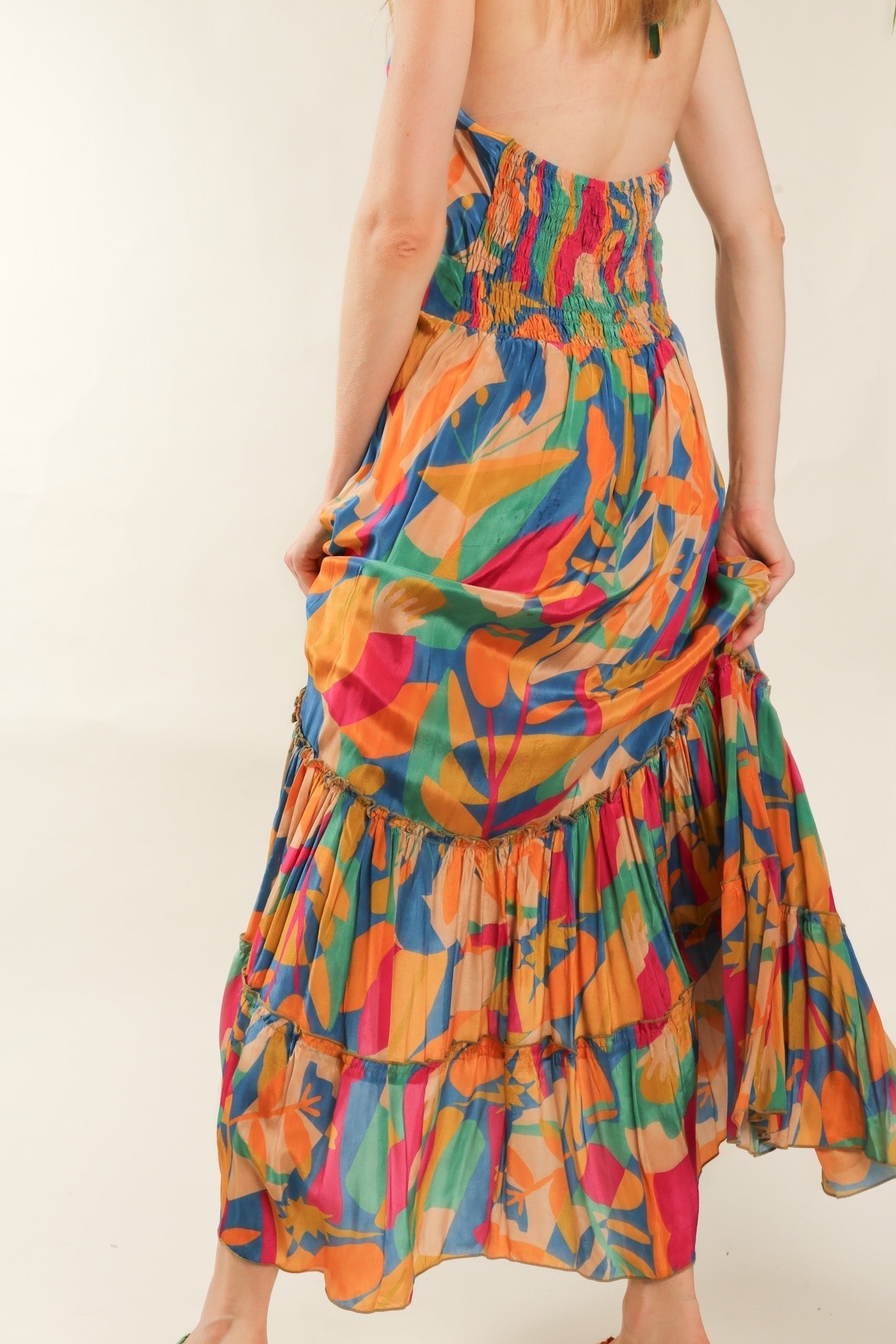 SILK DRESS JINNA - BANGKOK TAILOR CLOTHING STORE - HANDMADE CLOTHING