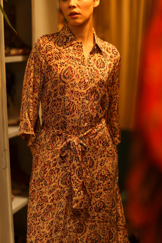 SILK DRESS NENNA - BANGKOK TAILOR CLOTHING STORE - HANDMADE CLOTHING