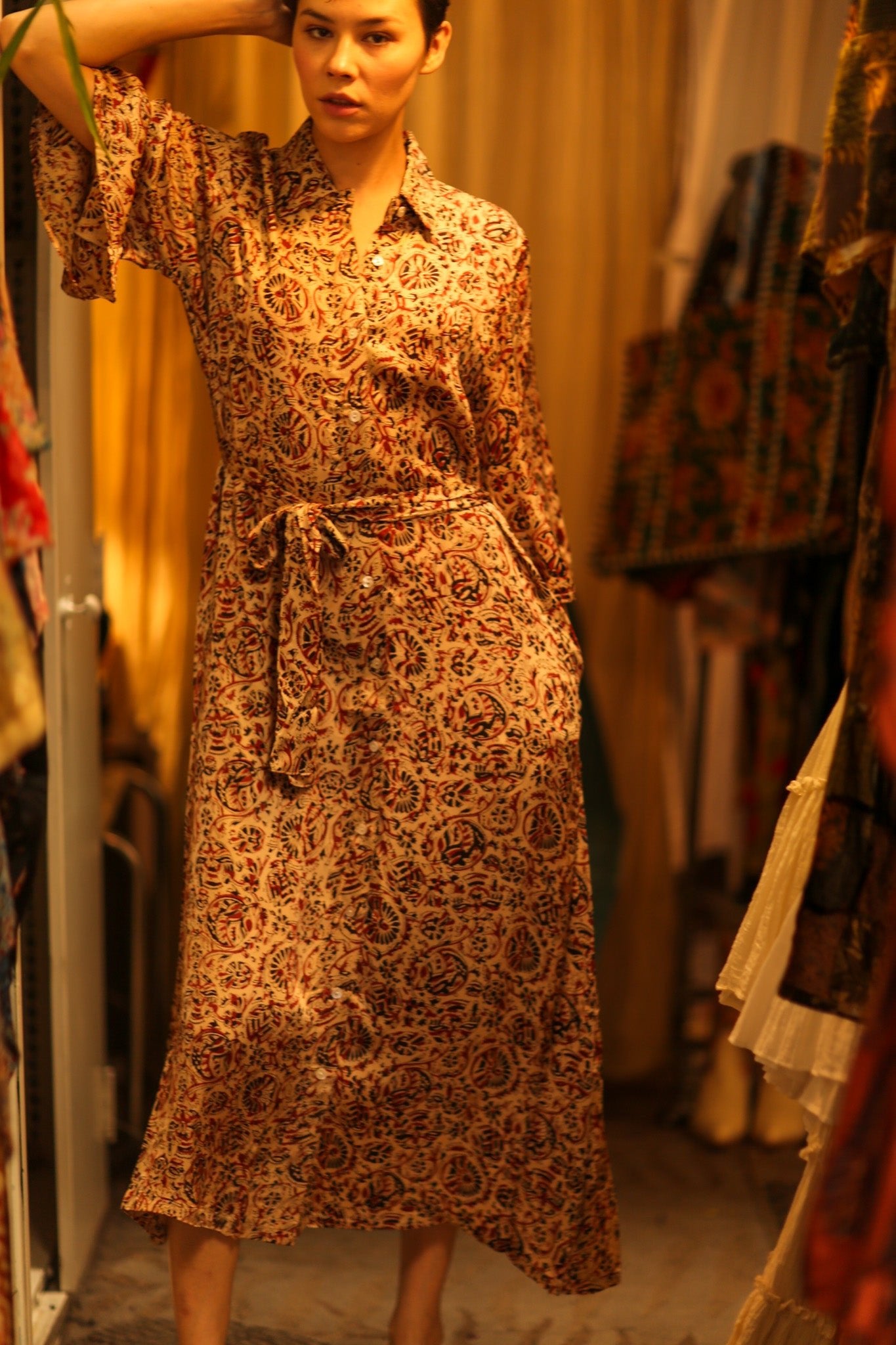 SILK DRESS NENNA - BANGKOK TAILOR CLOTHING STORE - HANDMADE CLOTHING