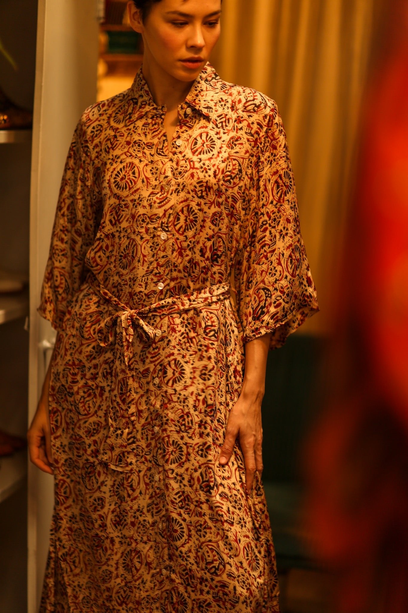 SILK DRESS NENNA - BANGKOK TAILOR CLOTHING STORE - HANDMADE CLOTHING