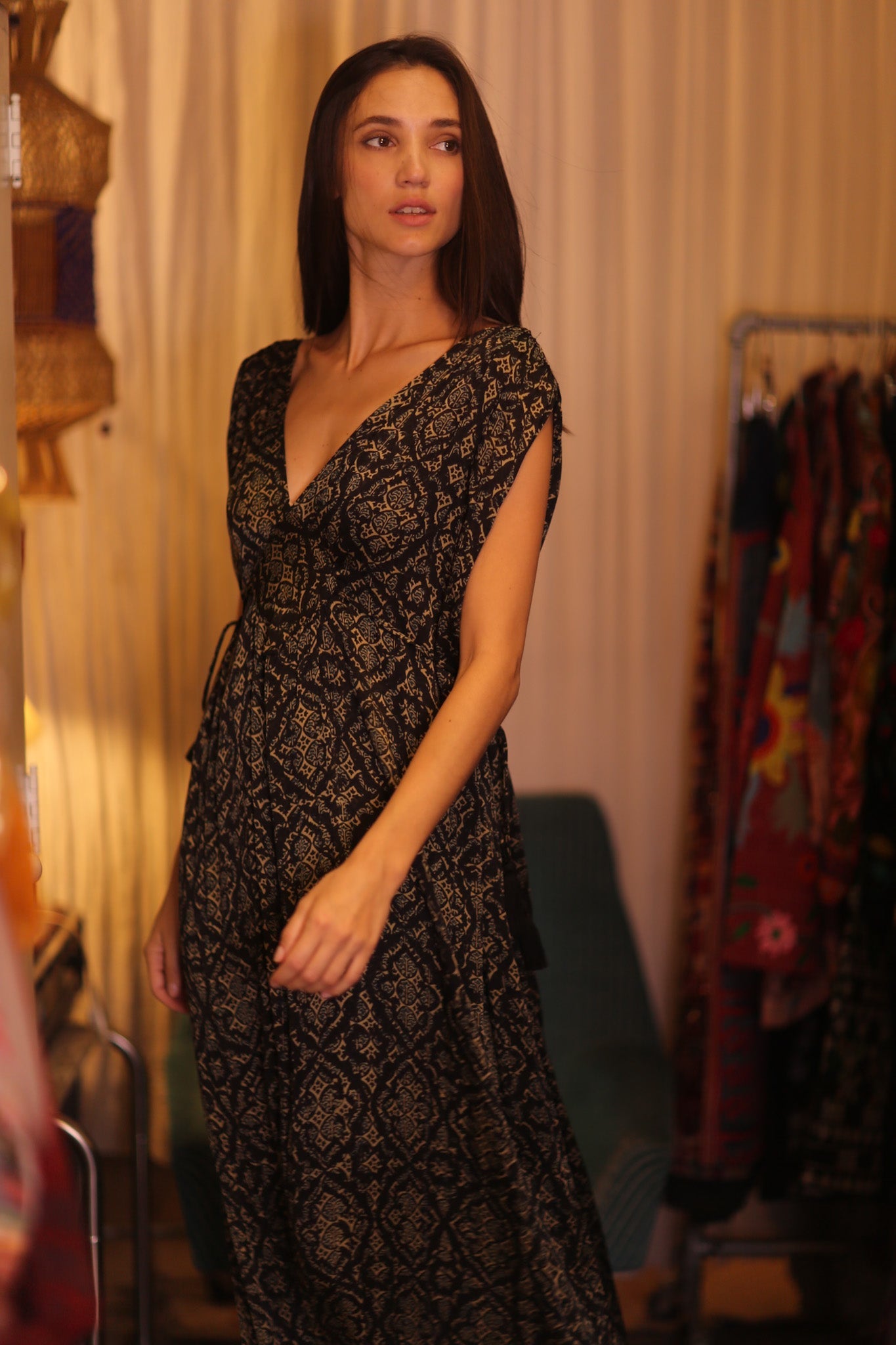 SILK DRESS VICTORIA BROWNY - BANGKOK TAILOR CLOTHING STORE - HANDMADE CLOTHING