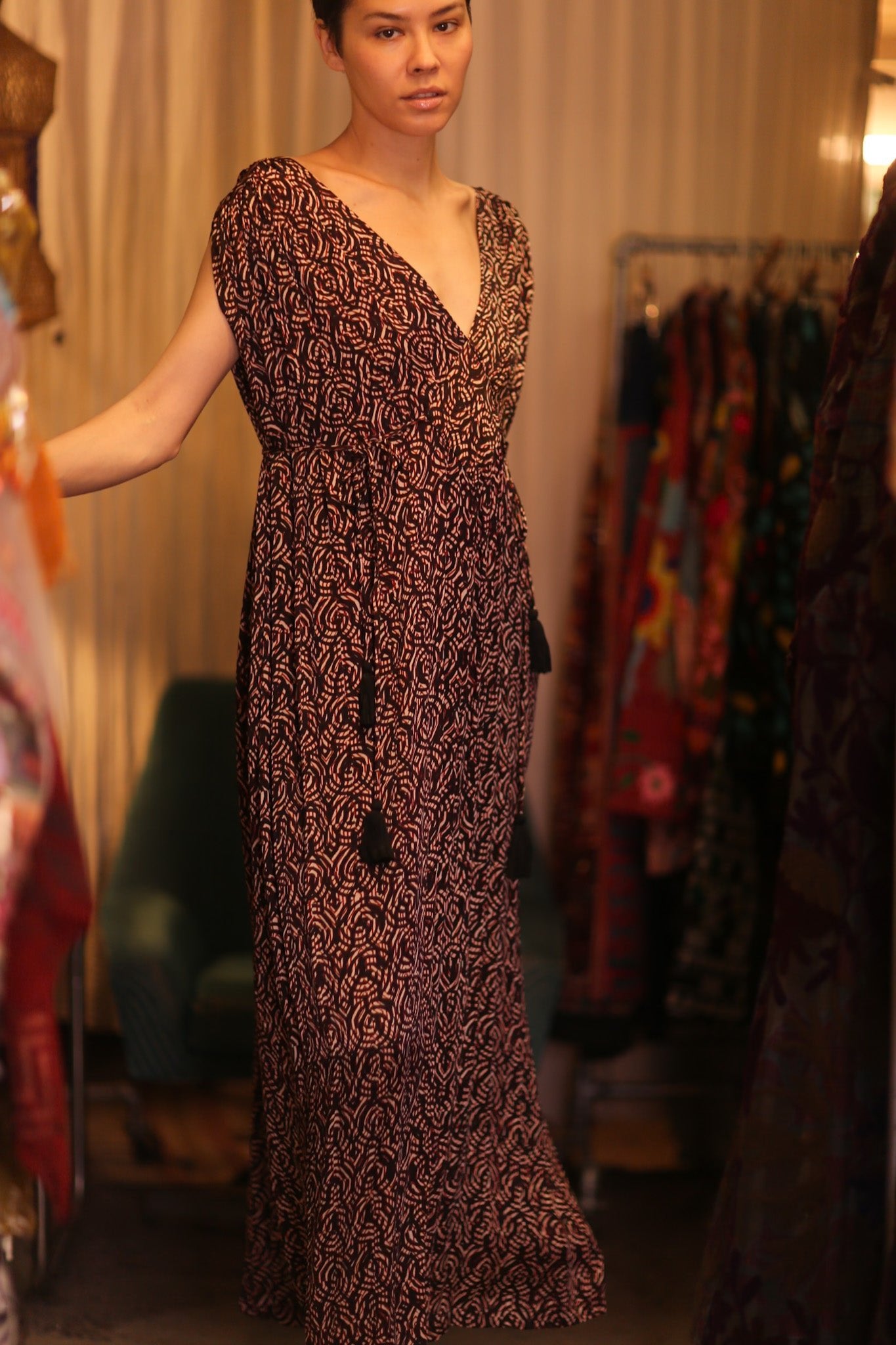 SILK DRESS VICTORIA SOFIA - BANGKOK TAILOR CLOTHING STORE - HANDMADE CLOTHING