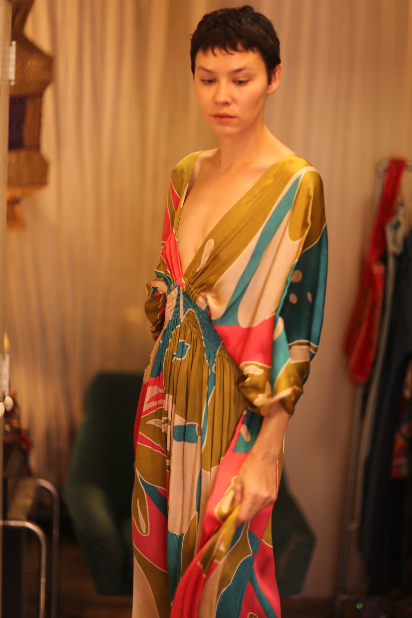 SILK DRESS ZURI YATI - BANGKOK TAILOR CLOTHING STORE - HANDMADE CLOTHING