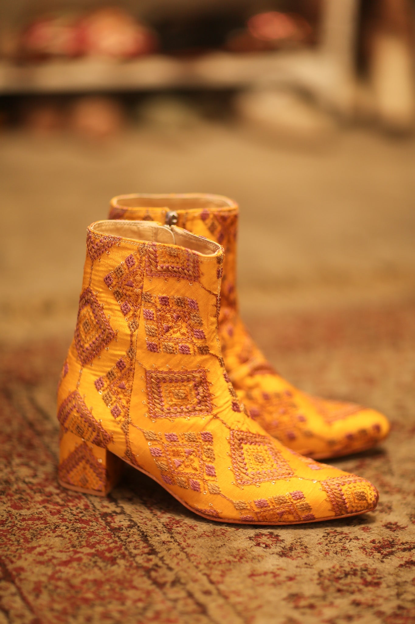 SILK EMBROIDERED BOOTS KINDRA - BANGKOK TAILOR CLOTHING STORE - HANDMADE CLOTHING