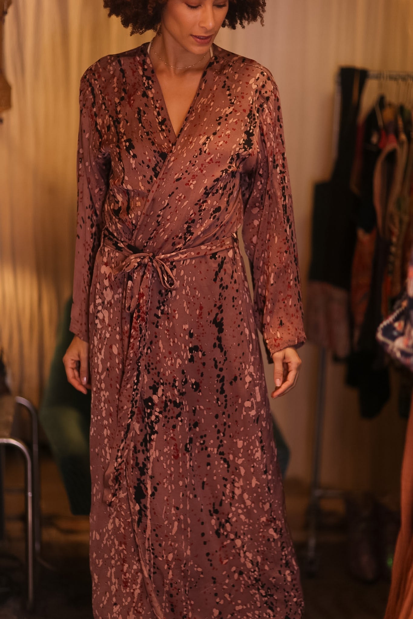 SILK KIMONO CONSTANCA CRYSTAL - BANGKOK TAILOR CLOTHING STORE - HANDMADE CLOTHING