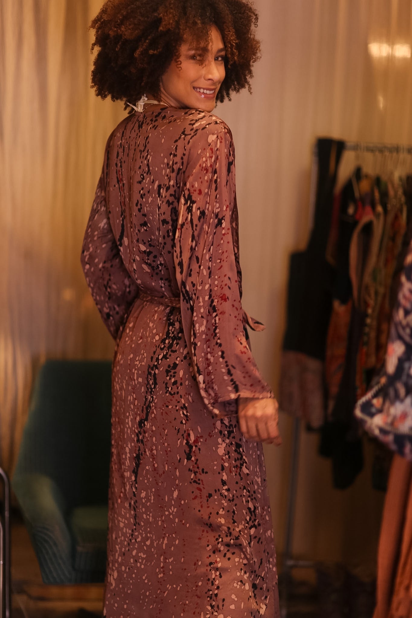 SILK KIMONO CONSTANCA CRYSTAL - BANGKOK TAILOR CLOTHING STORE - HANDMADE CLOTHING
