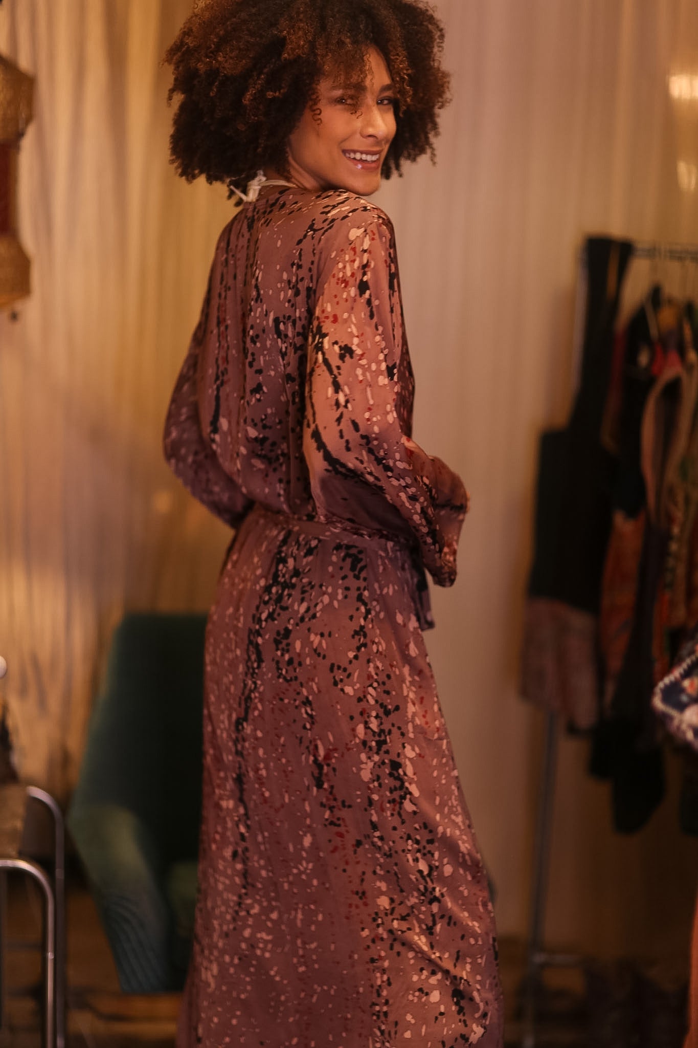 SILK KIMONO CONSTANCA CRYSTAL - BANGKOK TAILOR CLOTHING STORE - HANDMADE CLOTHING