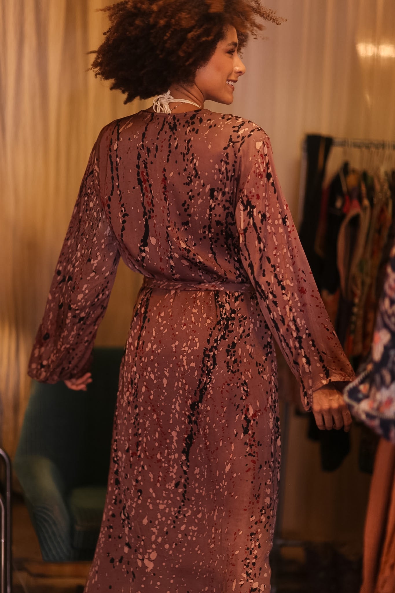 SILK KIMONO CONSTANCA CRYSTAL - BANGKOK TAILOR CLOTHING STORE - HANDMADE CLOTHING