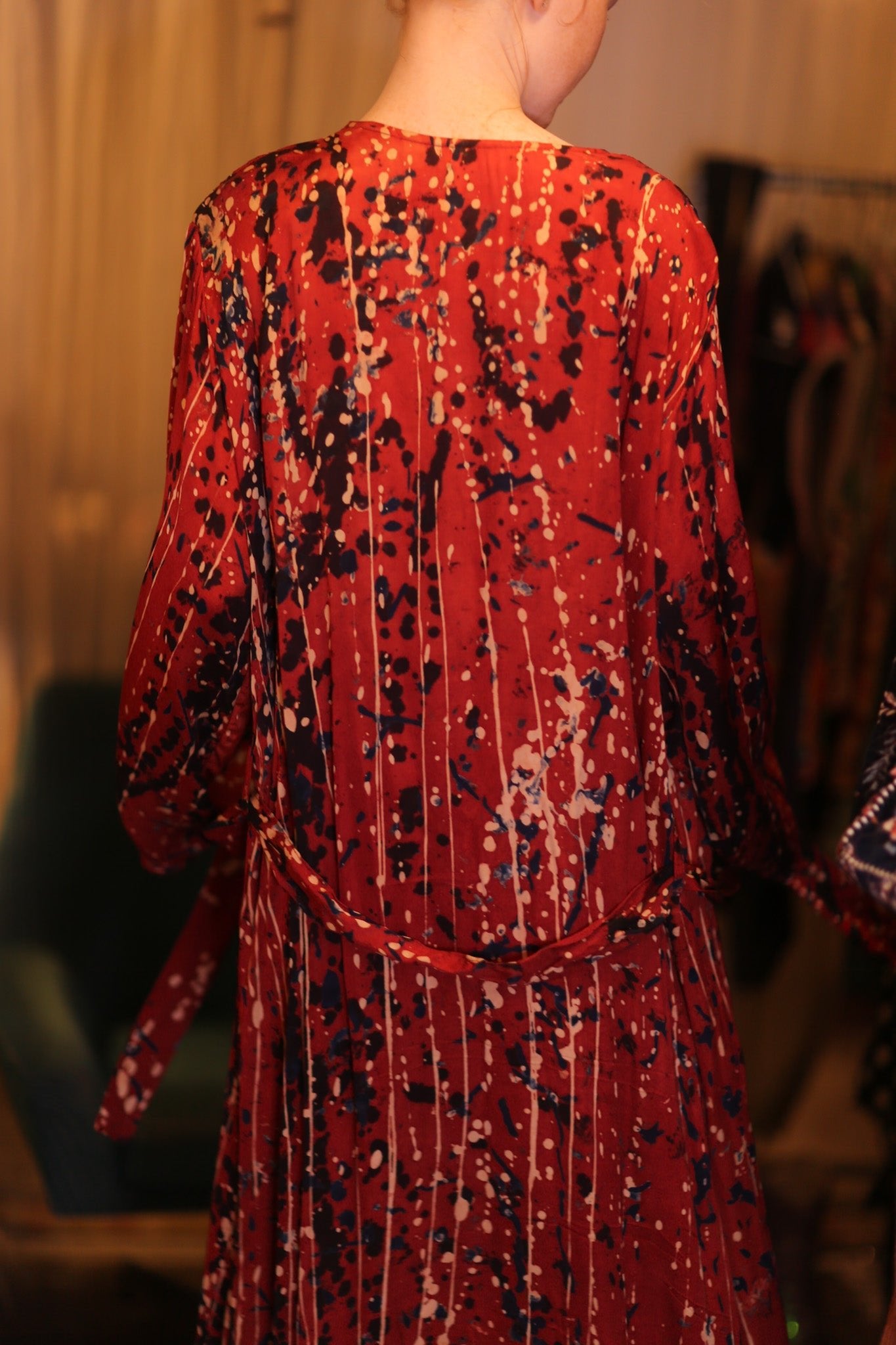 SILK KIMONO CONSTANCA DELLI WITH BELT - BANGKOK TAILOR CLOTHING STORE - HANDMADE CLOTHING