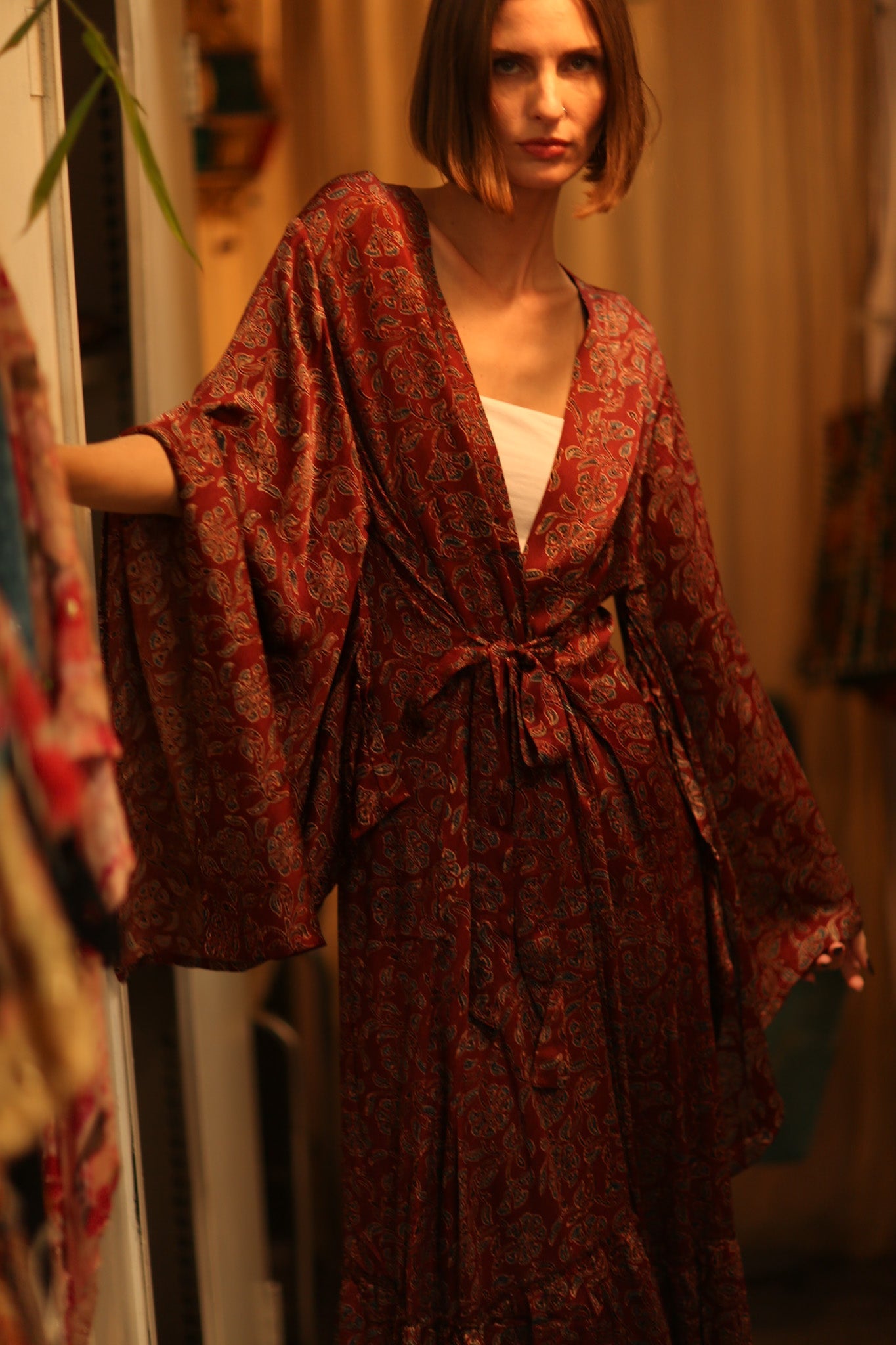 SILK KIMONO PINA TAYLER - BANGKOK TAILOR CLOTHING STORE - HANDMADE CLOTHING