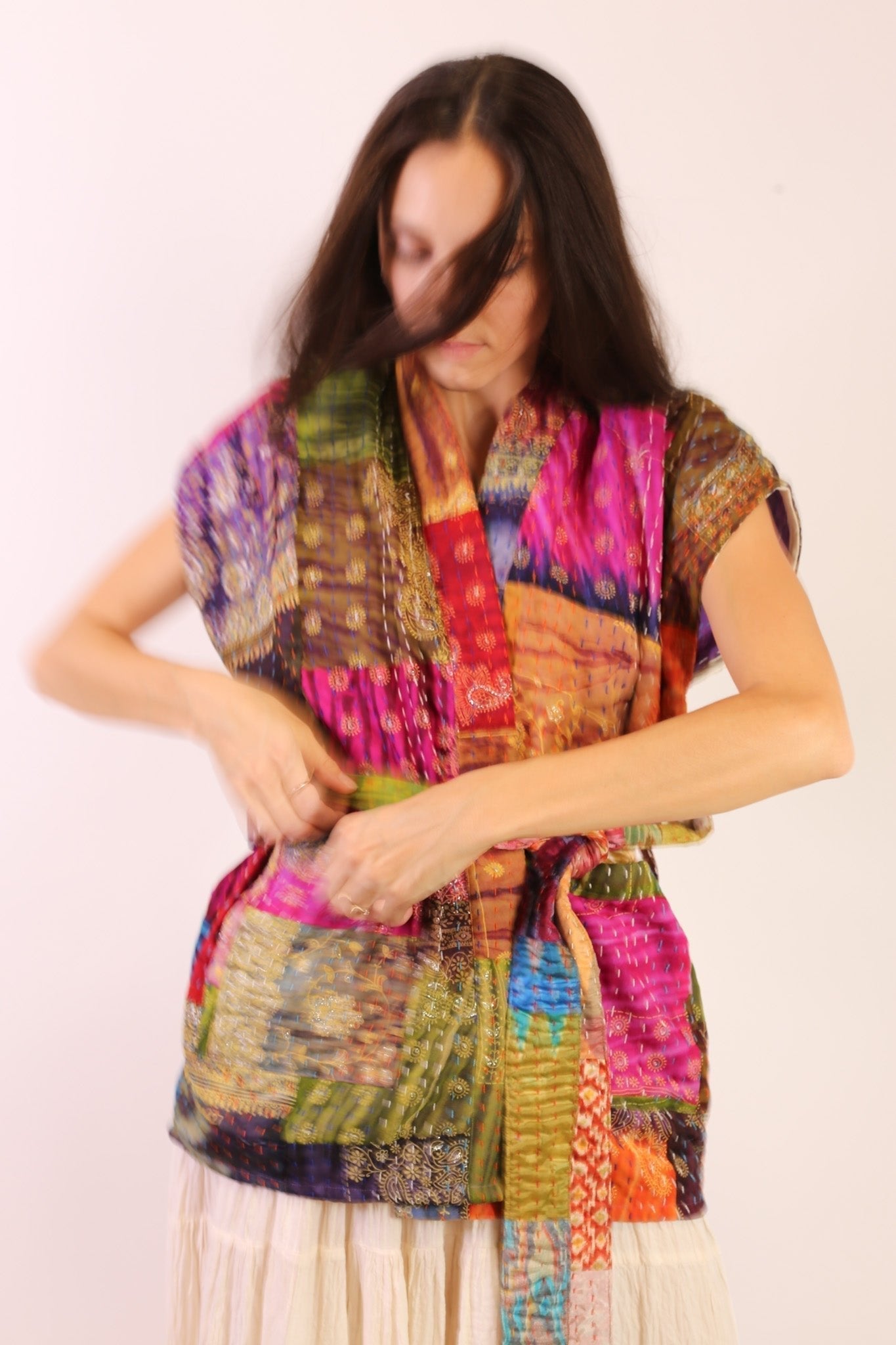 SILK PATCHWORK VEST SINA - BANGKOK TAILOR CLOTHING STORE - HANDMADE CLOTHING