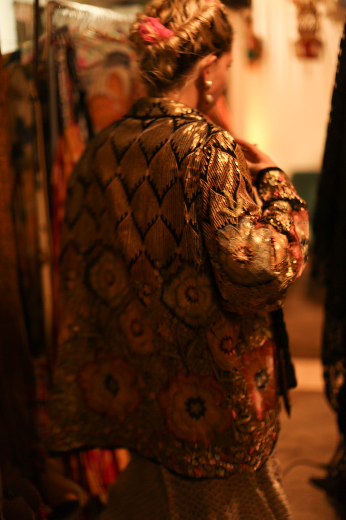 SILK SEQUIN EMBROIDERED KIMONO CECILIA - BANGKOK TAILOR CLOTHING STORE - HANDMADE CLOTHING