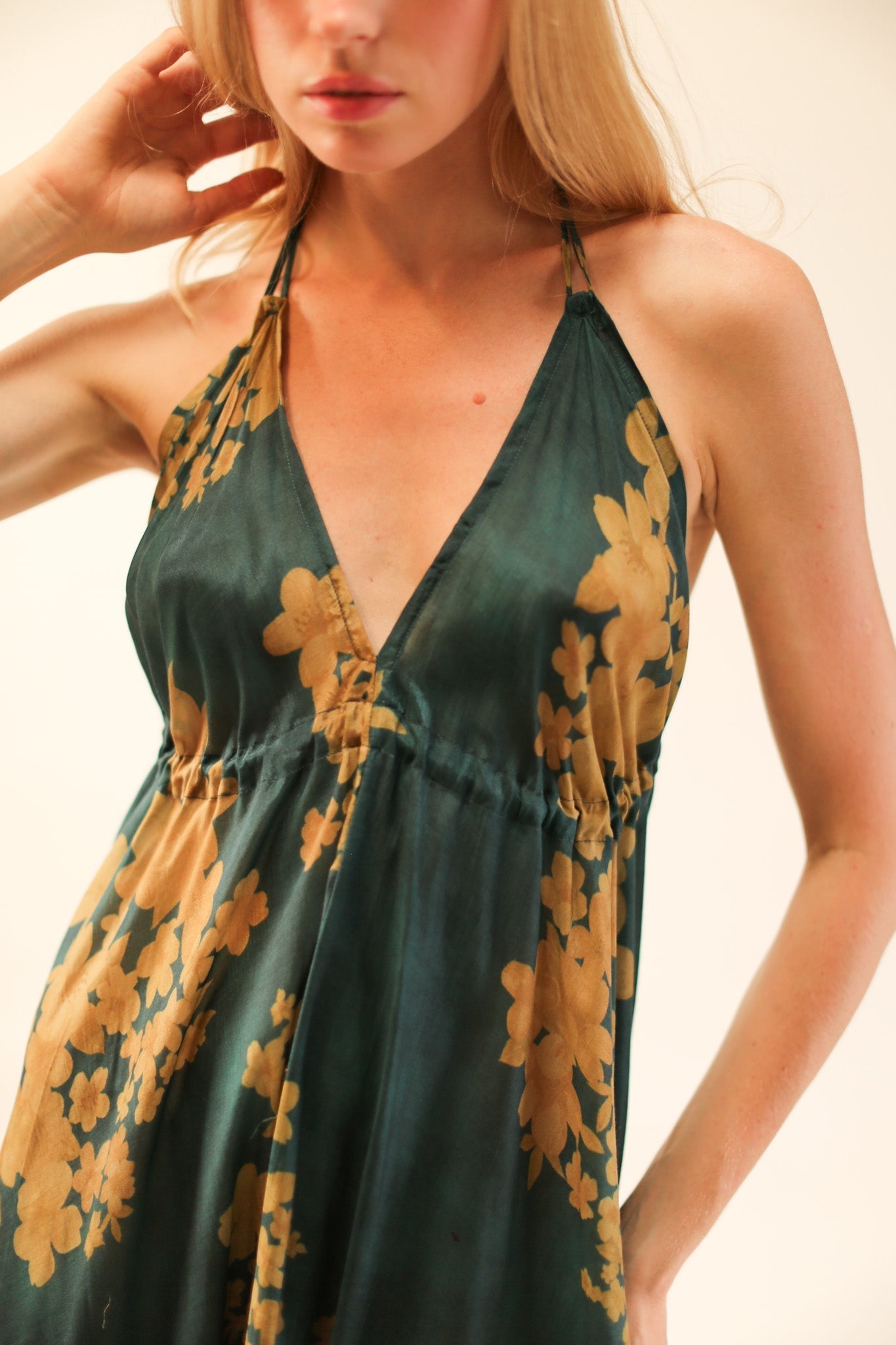 SILK SHOULDER DRESS ELA - BANGKOK TAILOR CLOTHING STORE - HANDMADE CLOTHING