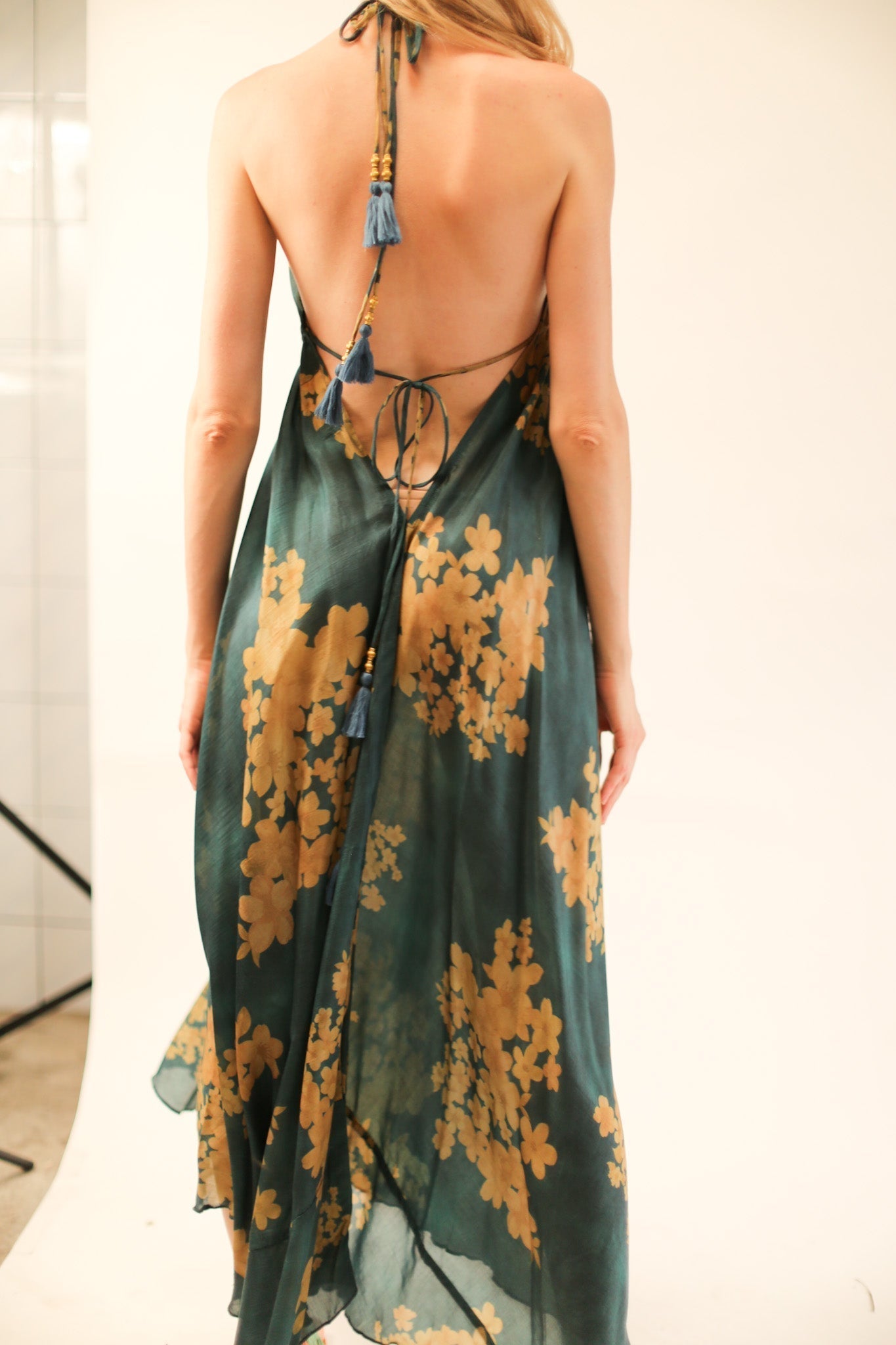 SILK SHOULDER DRESS ELA - BANGKOK TAILOR CLOTHING STORE - HANDMADE CLOTHING