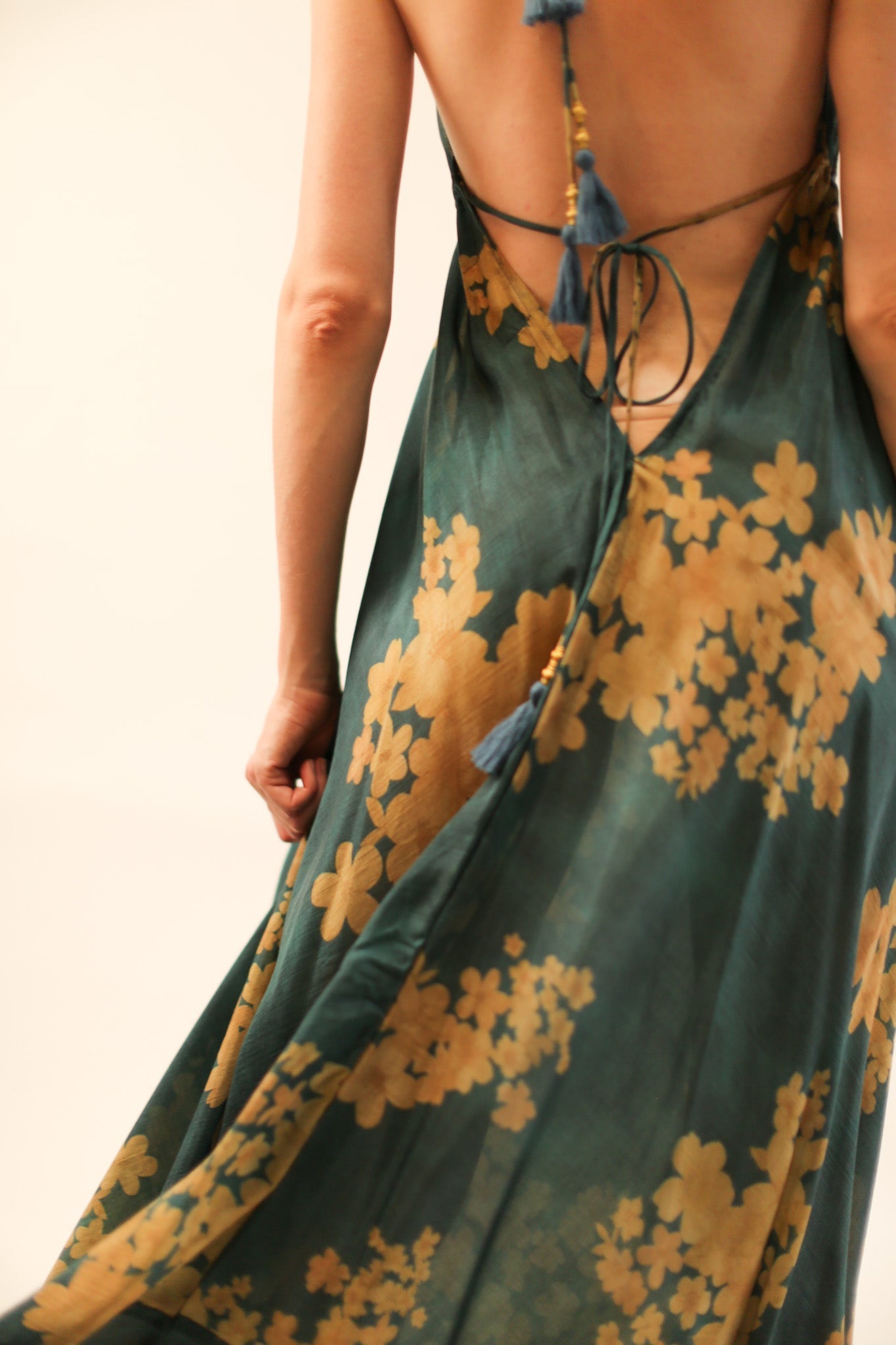 SILK SHOULDER DRESS ELA - BANGKOK TAILOR CLOTHING STORE - HANDMADE CLOTHING