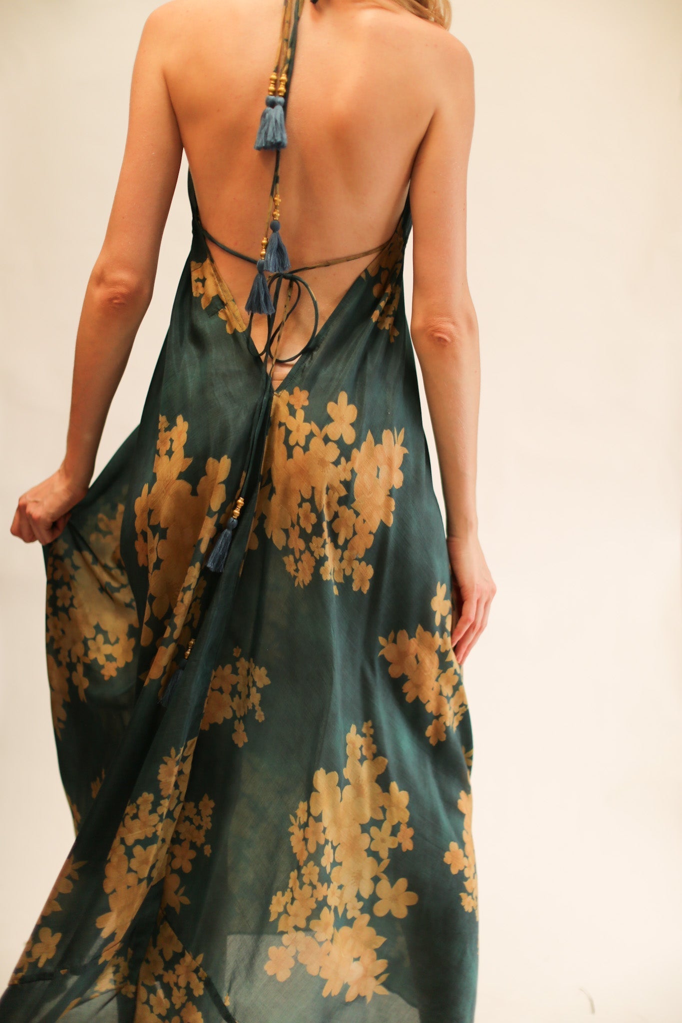 SILK SHOULDER DRESS ELA - BANGKOK TAILOR CLOTHING STORE - HANDMADE CLOTHING