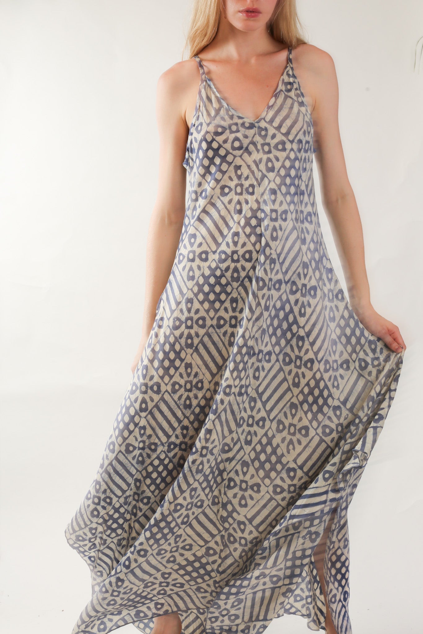 SILK SUMMER SHOULDER DRESS KINDRA - BANGKOK TAILOR CLOTHING STORE - HANDMADE CLOTHING