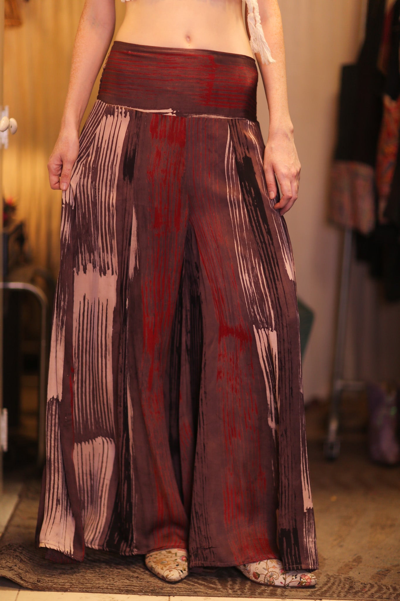 SILK WIDE LEG LONG PANT BARNETT - BANGKOK TAILOR CLOTHING STORE - HANDMADE CLOTHING