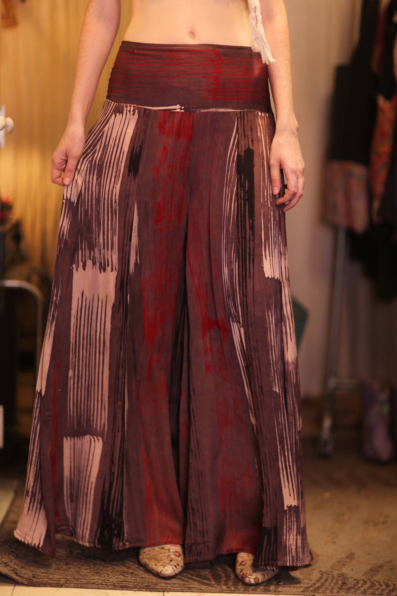 SILK WIDE LEG LONG PANT BARNETT - BANGKOK TAILOR CLOTHING STORE - HANDMADE CLOTHING