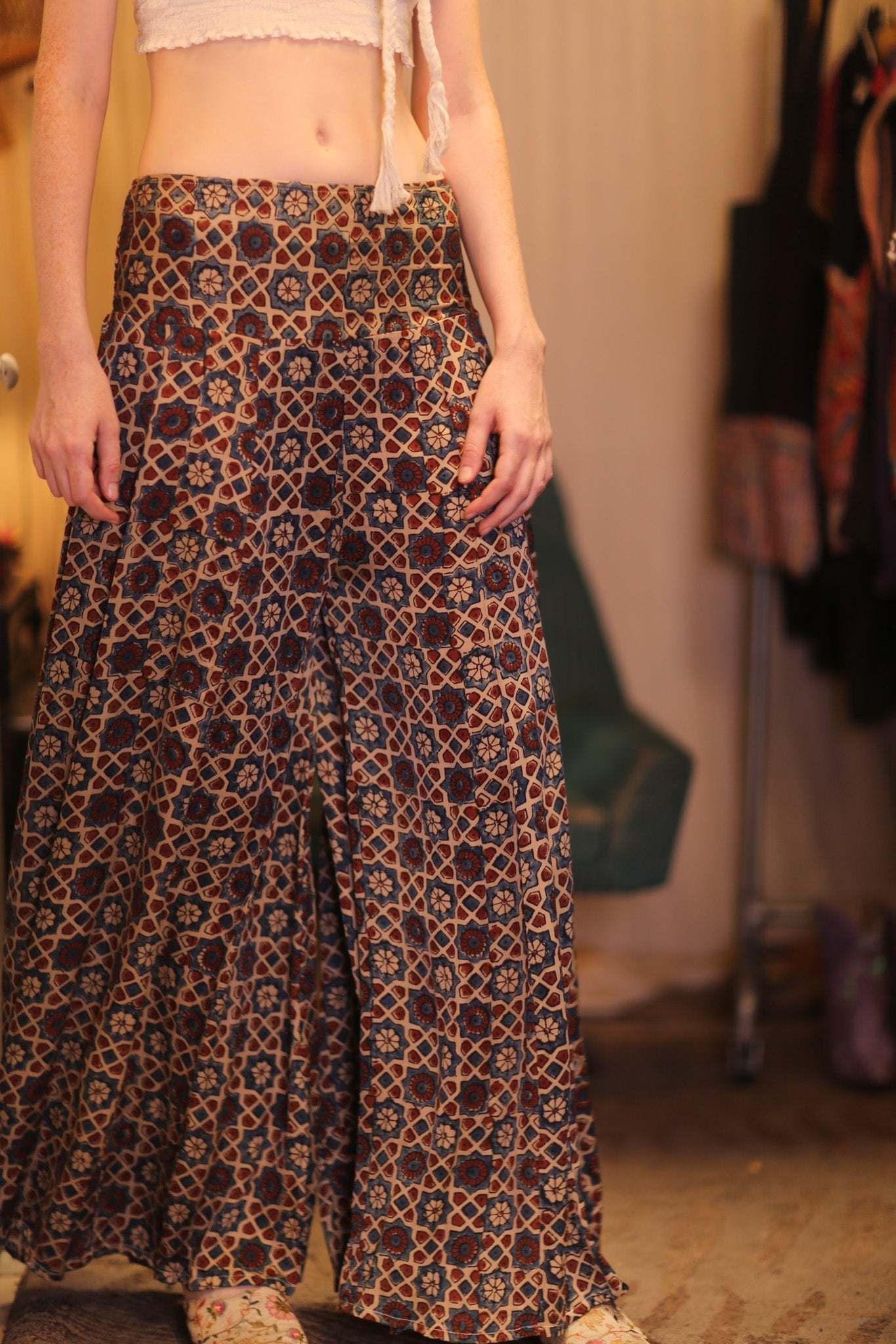 SILK WIDE LEG LONG PANT MHANKWET - BANGKOK TAILOR CLOTHING STORE - HANDMADE CLOTHING