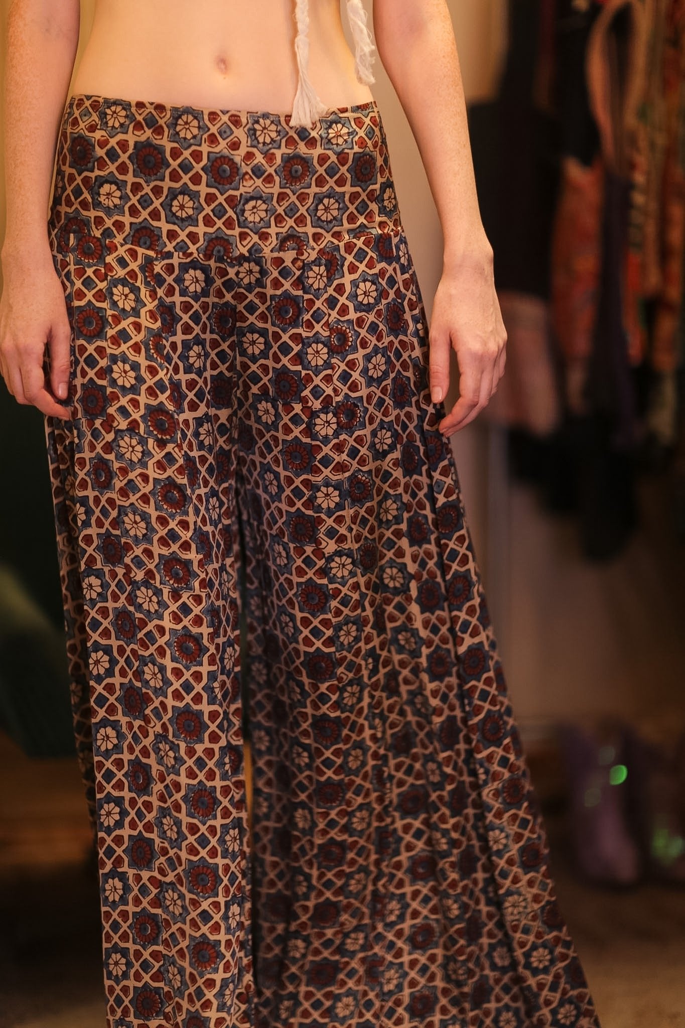 SILK WIDE LEG LONG PANT MHANKWET - BANGKOK TAILOR CLOTHING STORE - HANDMADE CLOTHING