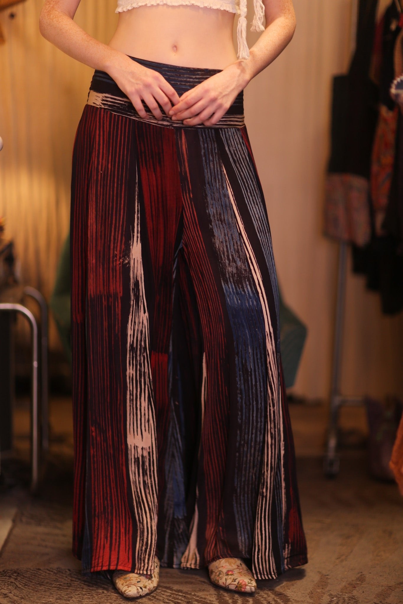 SILK WIDE LEG LONG PANTS RUBY NEO - BANGKOK TAILOR CLOTHING STORE - HANDMADE CLOTHING