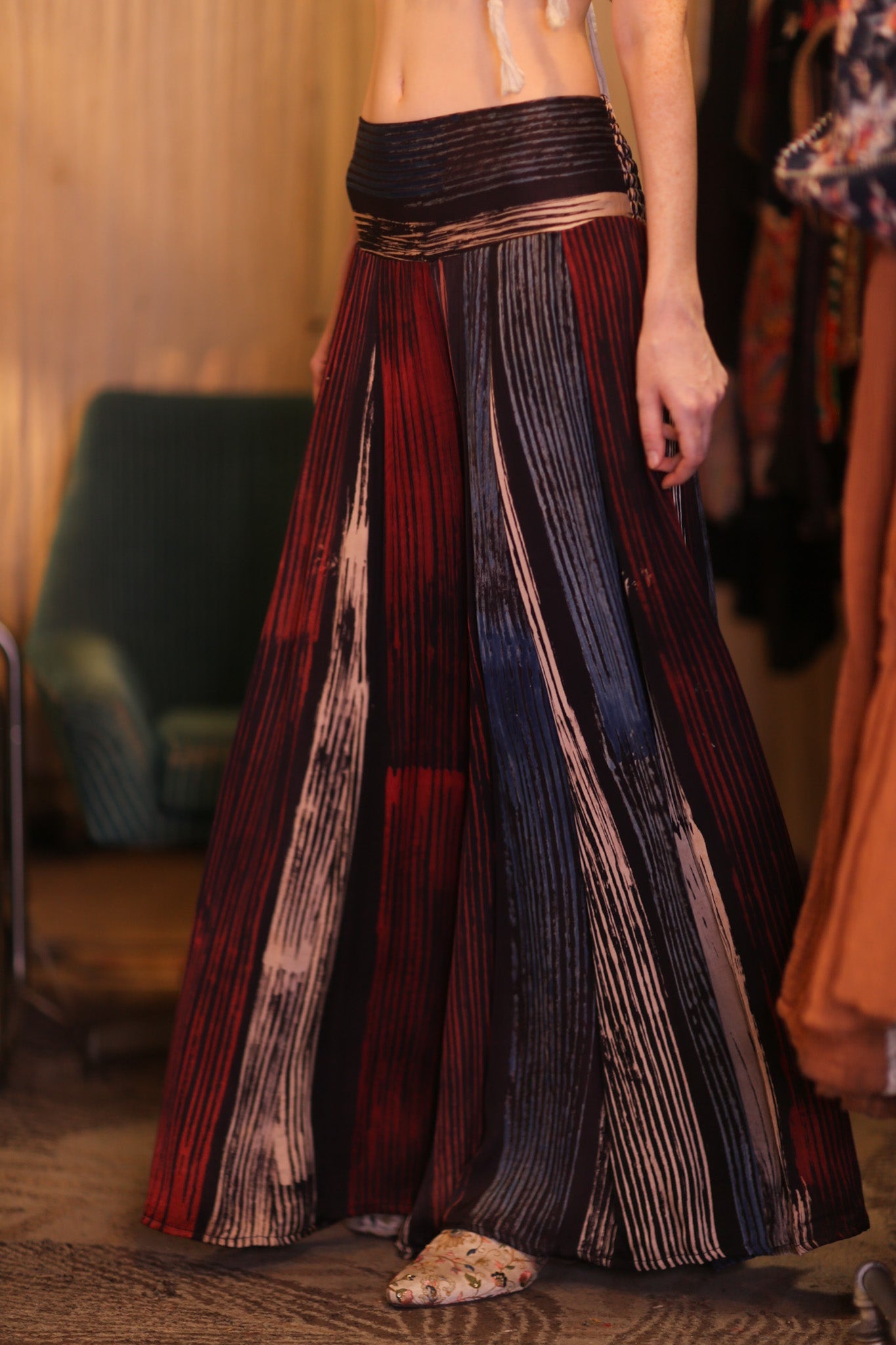 SILK WIDE LEG LONG PANTS RUBY NEO - BANGKOK TAILOR CLOTHING STORE - HANDMADE CLOTHING