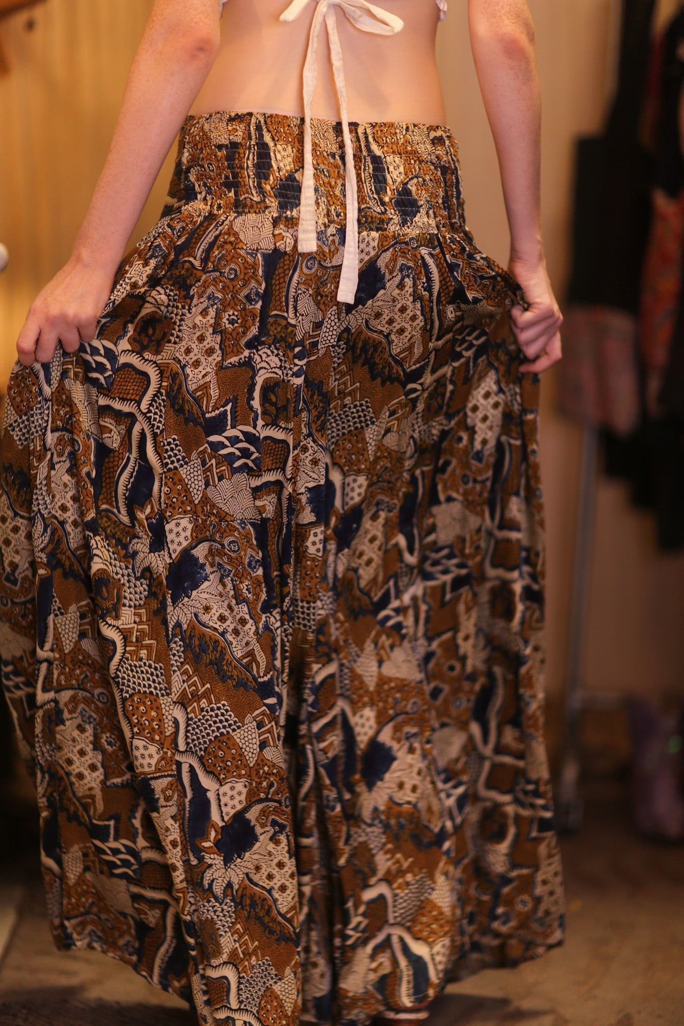 SILK WIDE LEGS LONG PANTS BATIK - BANGKOK TAILOR CLOTHING STORE - HANDMADE CLOTHING