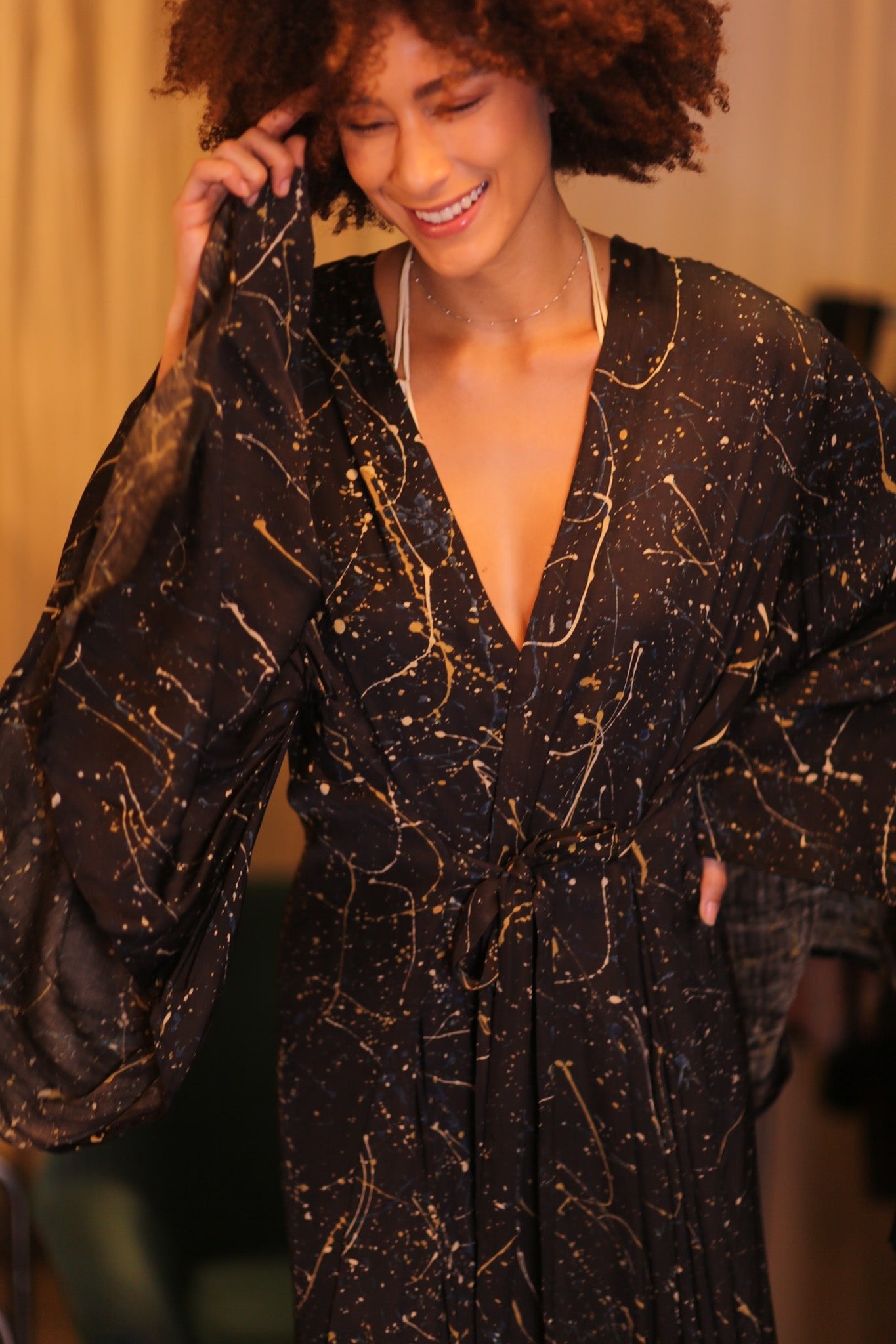 SILK WING KIMONO PINA COMETS - BANGKOK TAILOR CLOTHING STORE - HANDMADE CLOTHING