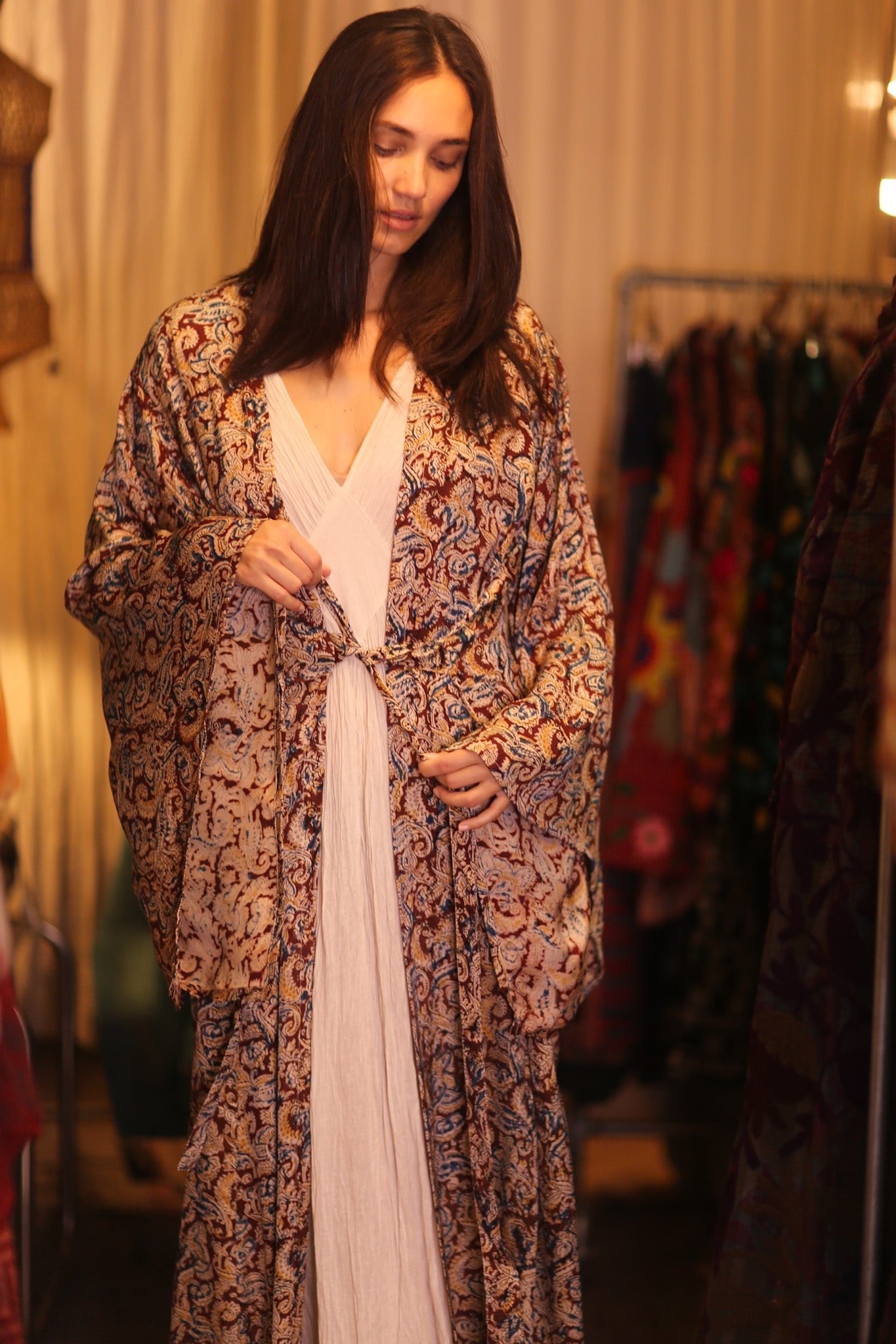 SILK WING KIMONO PINA IVAN - BANGKOK TAILOR CLOTHING STORE - HANDMADE CLOTHING
