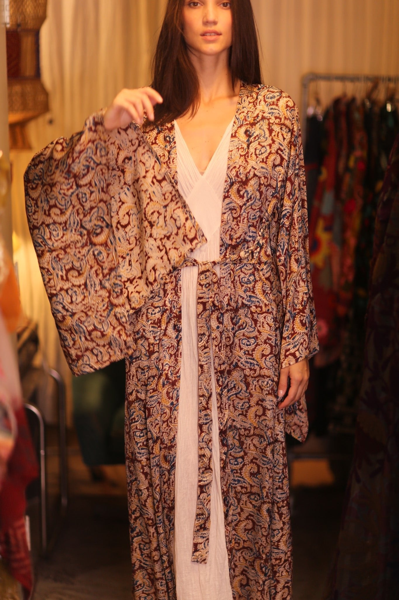 SILK WING KIMONO PINA IVAN - BANGKOK TAILOR CLOTHING STORE - HANDMADE CLOTHING