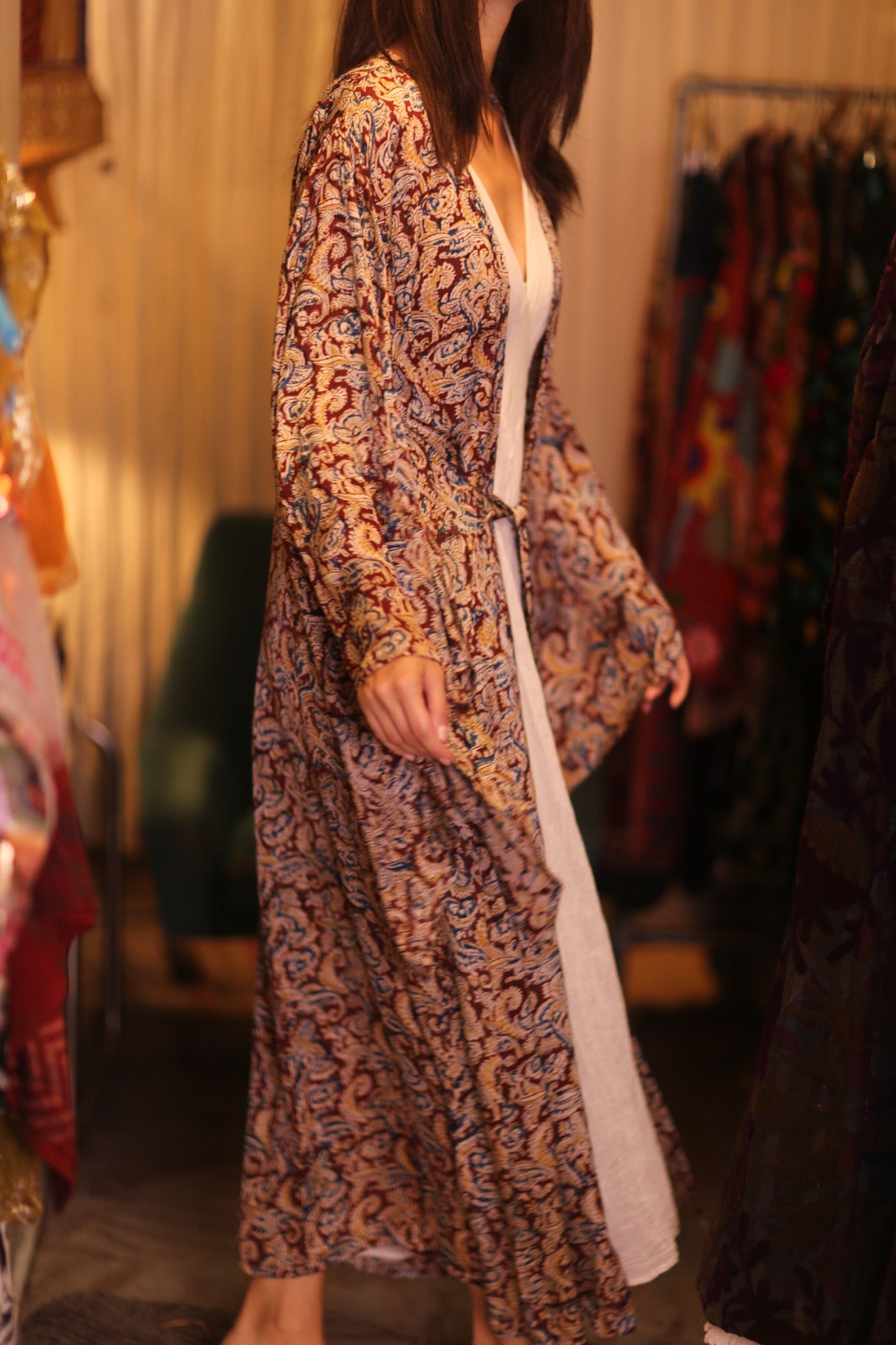SILK WING KIMONO PINA IVAN - BANGKOK TAILOR CLOTHING STORE - HANDMADE CLOTHING