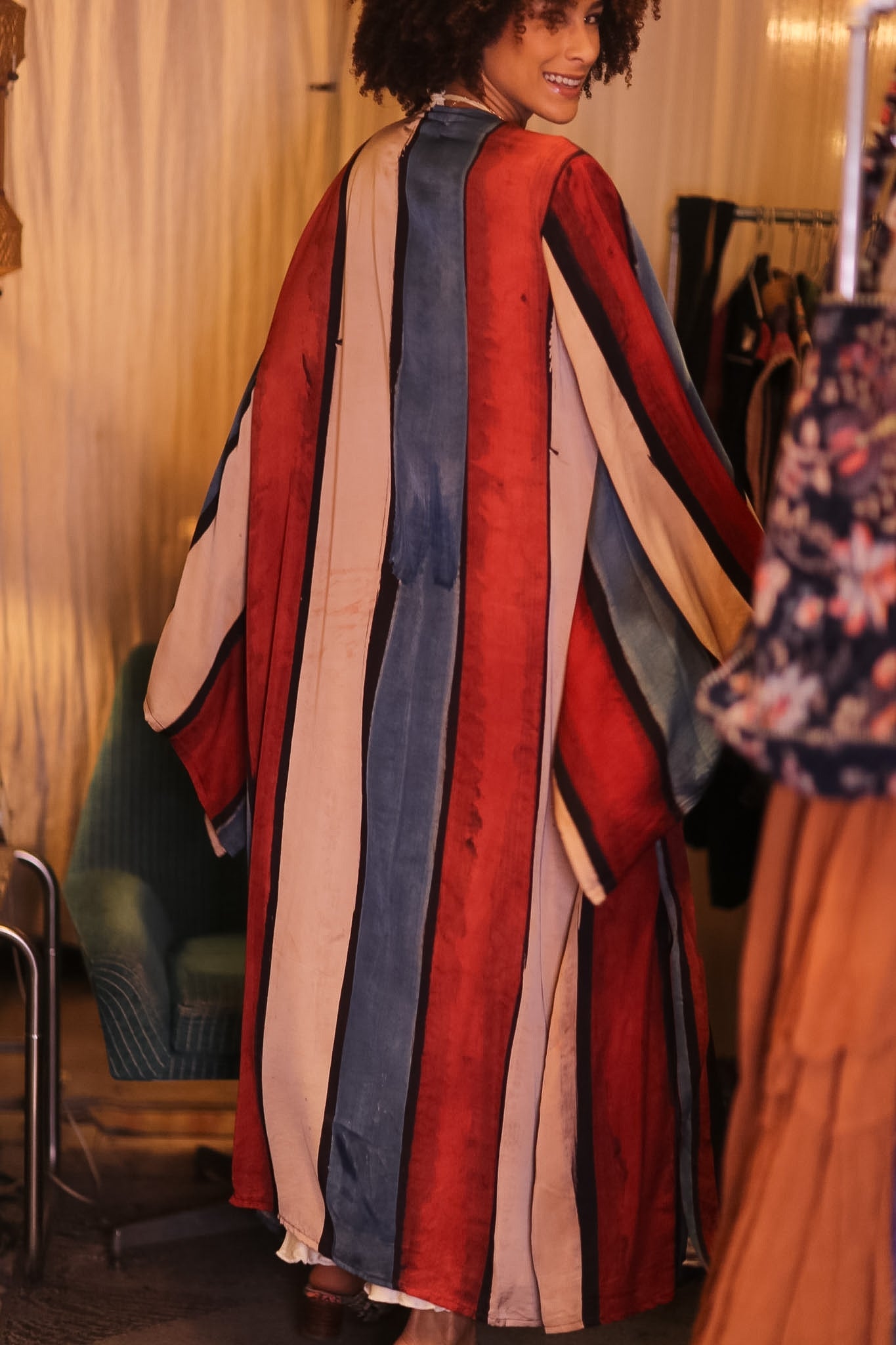 SILK WING KIMONO PINA KAWKO - BANGKOK TAILOR CLOTHING STORE - HANDMADE CLOTHING