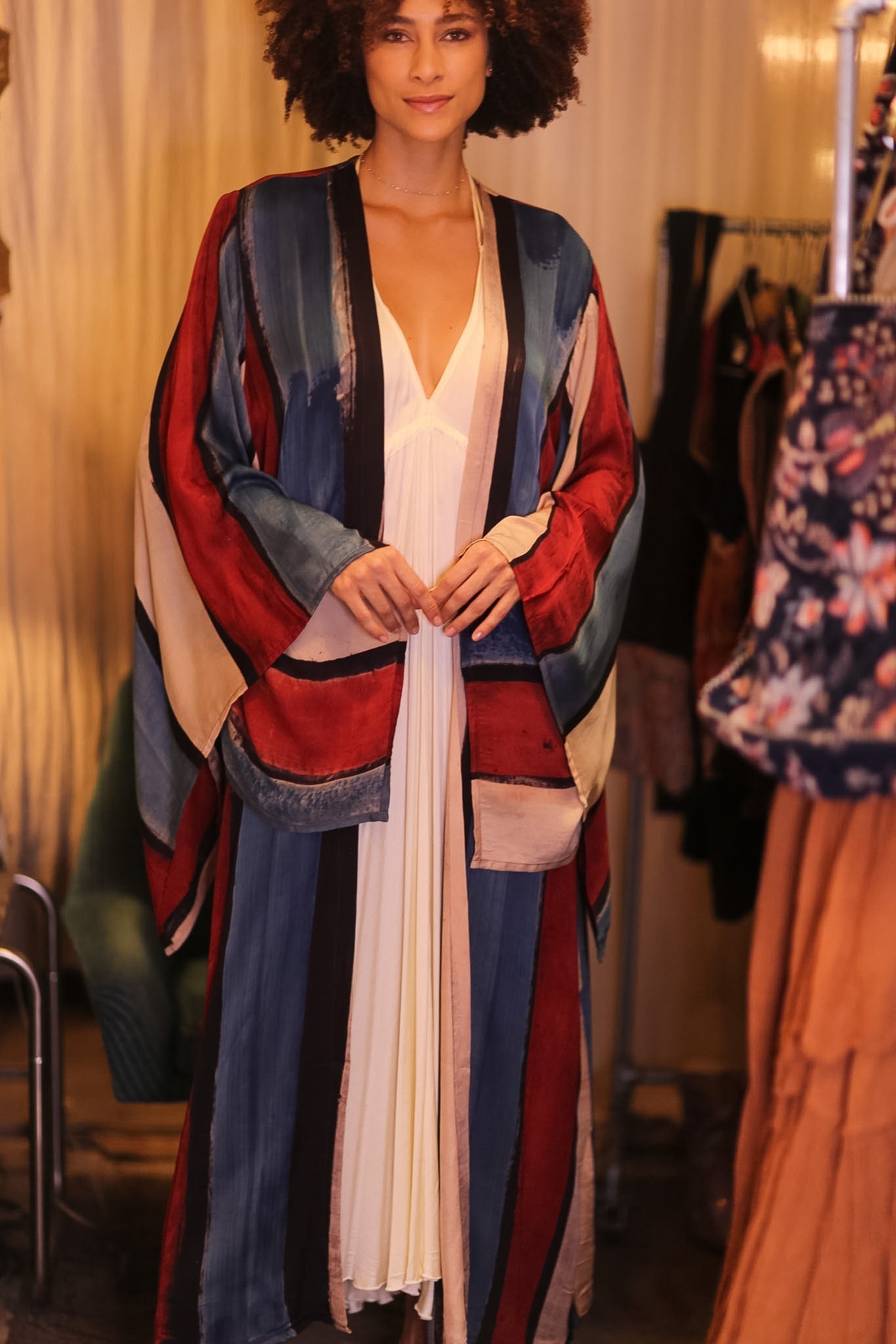 SILK WING KIMONO PINA KAWKO - BANGKOK TAILOR CLOTHING STORE - HANDMADE CLOTHING