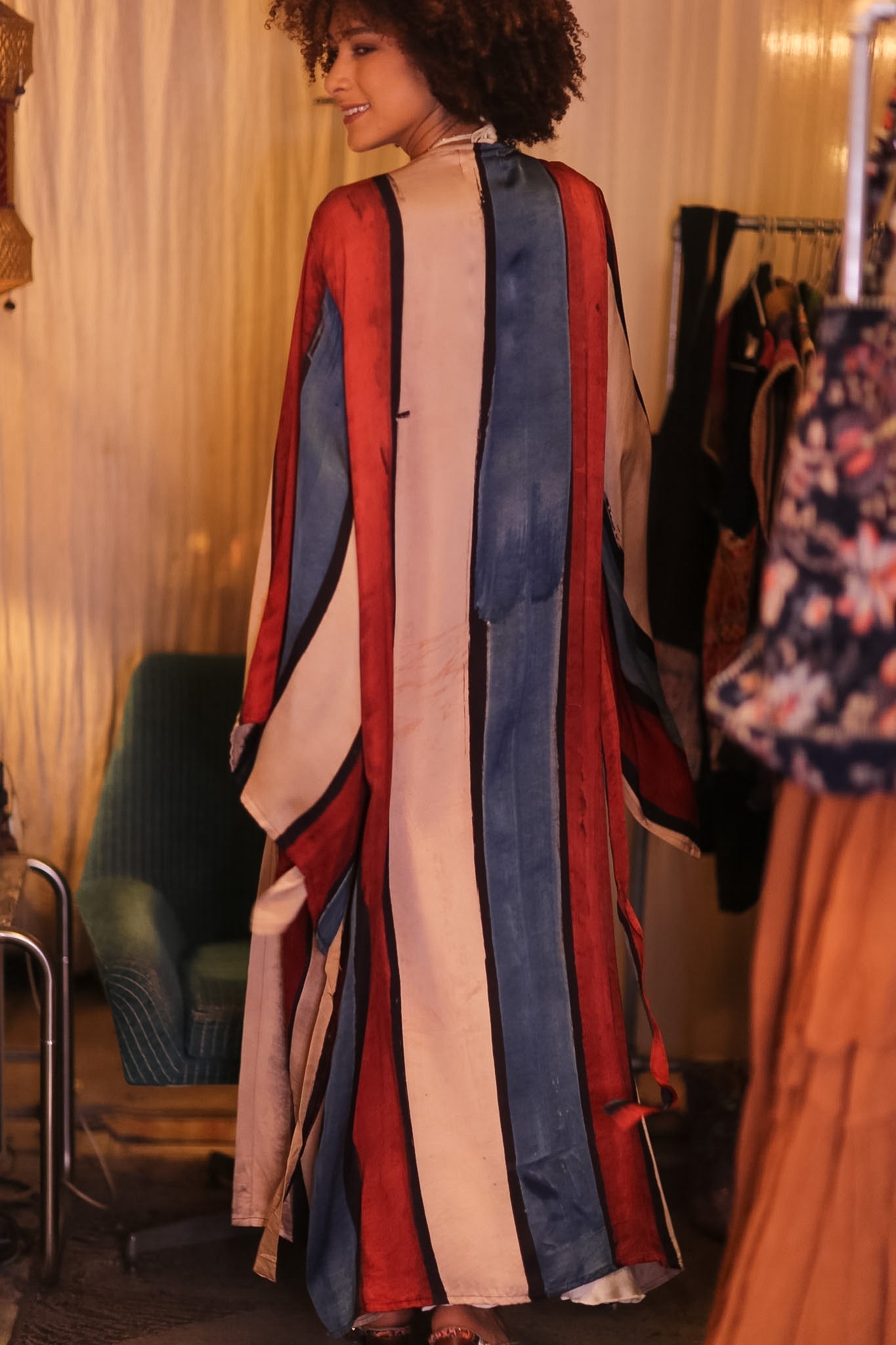 SILK WING KIMONO PINA KAWKO - BANGKOK TAILOR CLOTHING STORE - HANDMADE CLOTHING