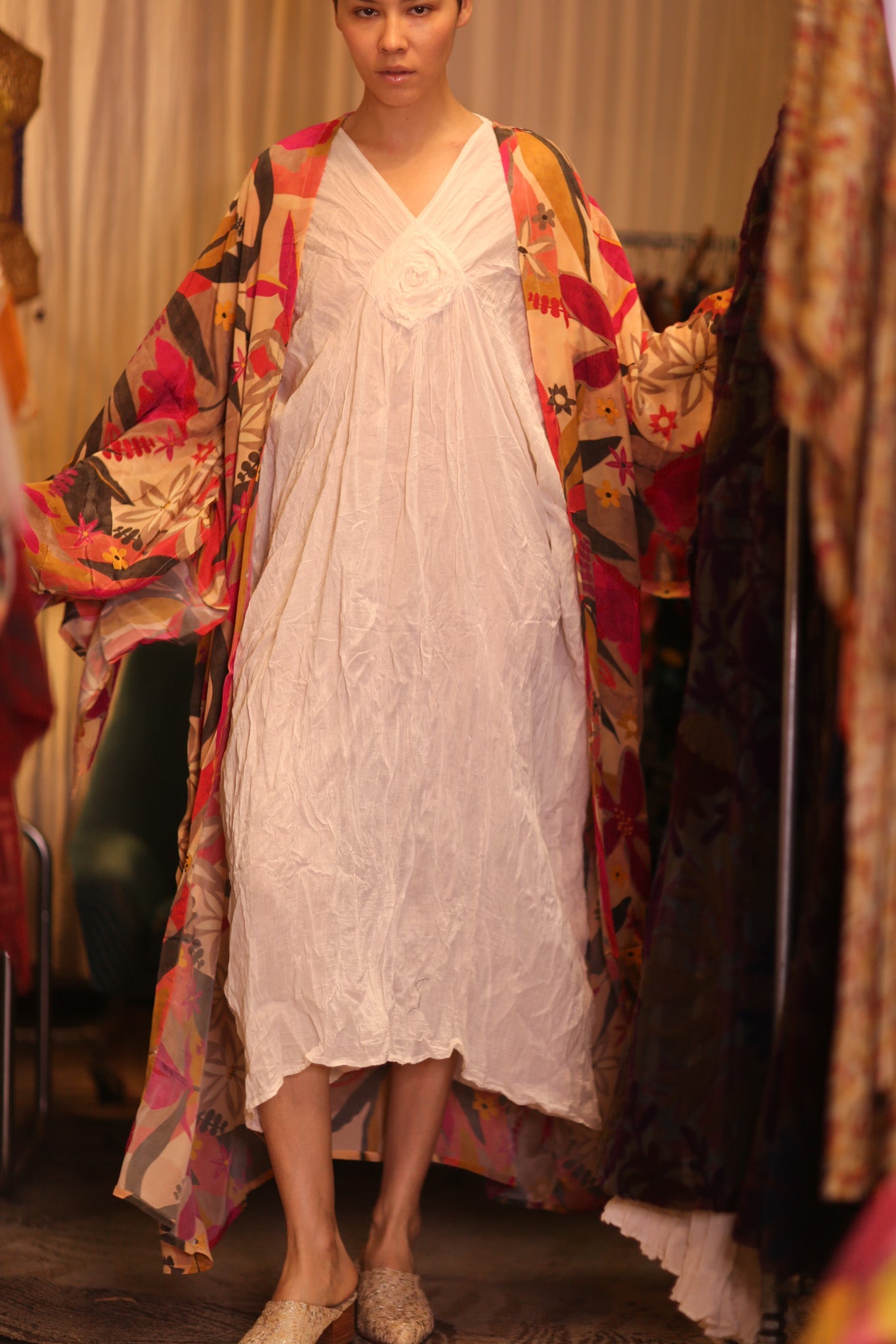 SILK WING KIMONO PINA RITA - BANGKOK TAILOR CLOTHING STORE - HANDMADE CLOTHING