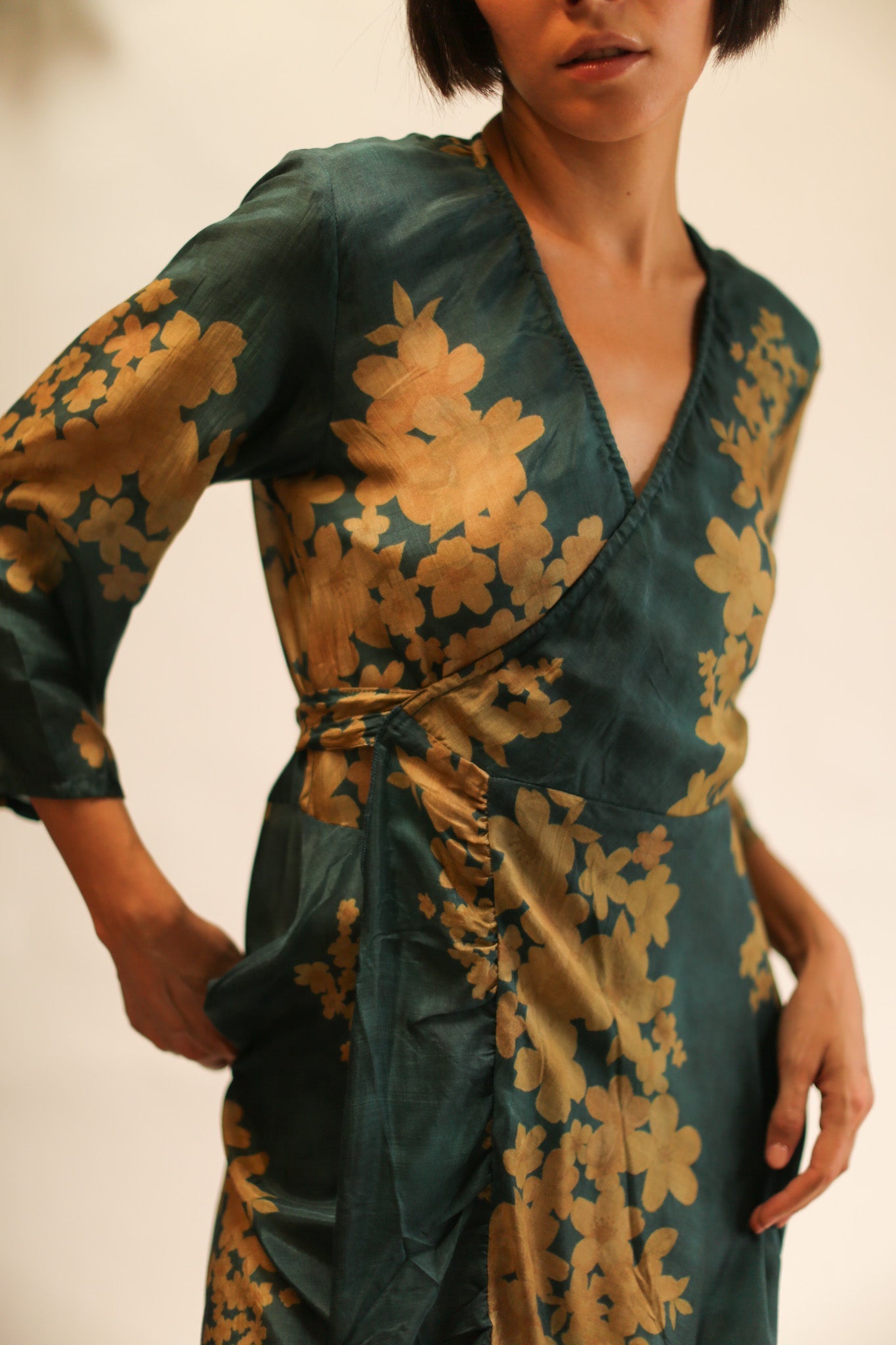 SILK WRAP DRESS BASHA - BANGKOK TAILOR CLOTHING STORE - HANDMADE CLOTHING