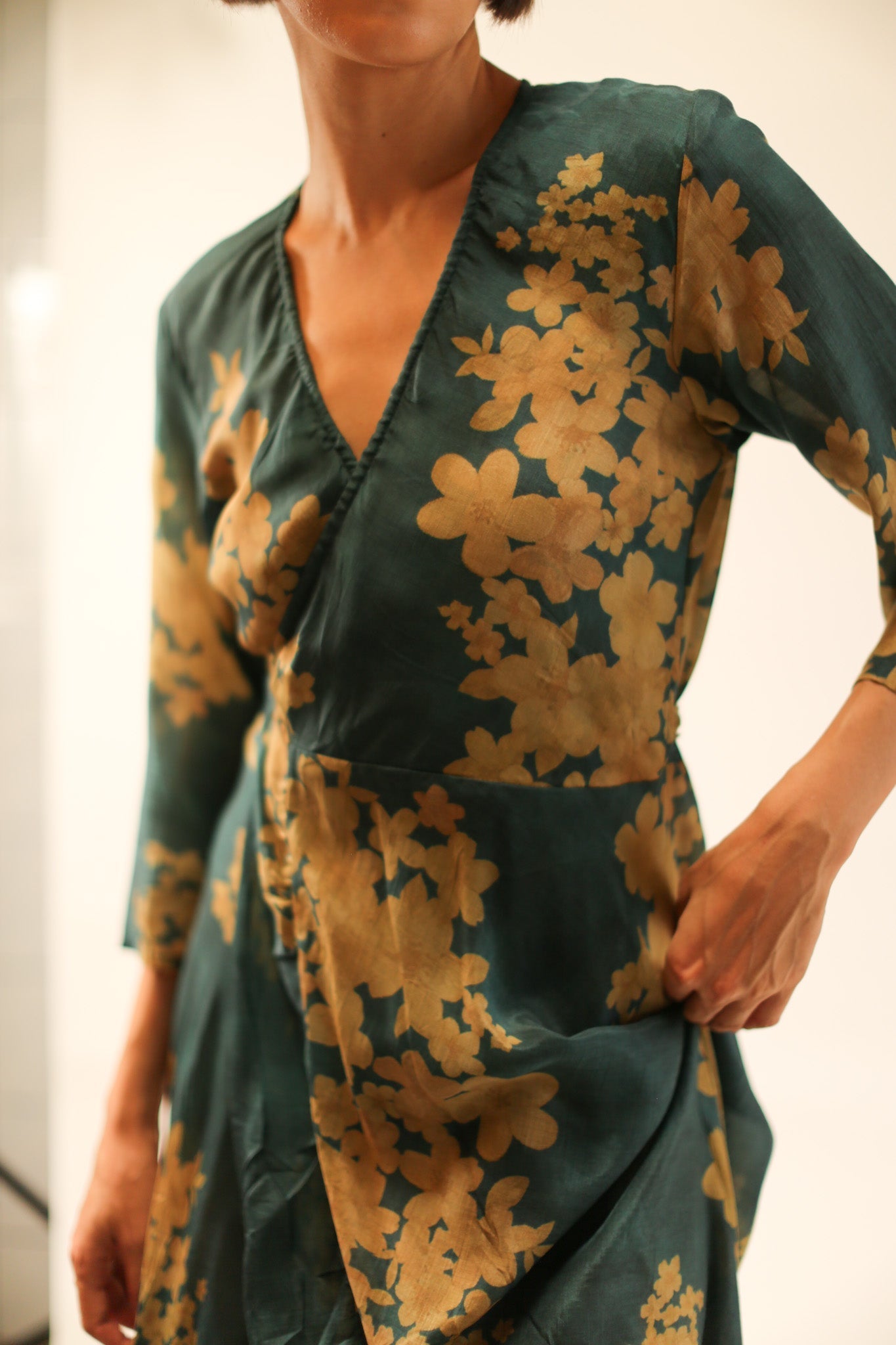 SILK WRAP DRESS BASHA - BANGKOK TAILOR CLOTHING STORE - HANDMADE CLOTHING