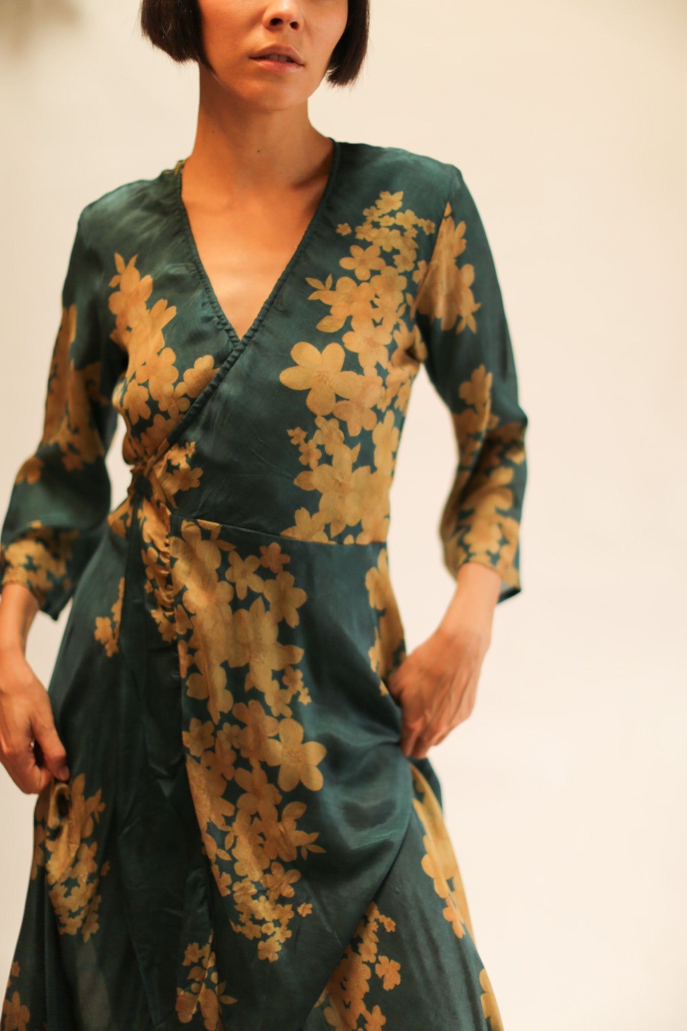 SILK WRAP DRESS BASHA - BANGKOK TAILOR CLOTHING STORE - HANDMADE CLOTHING