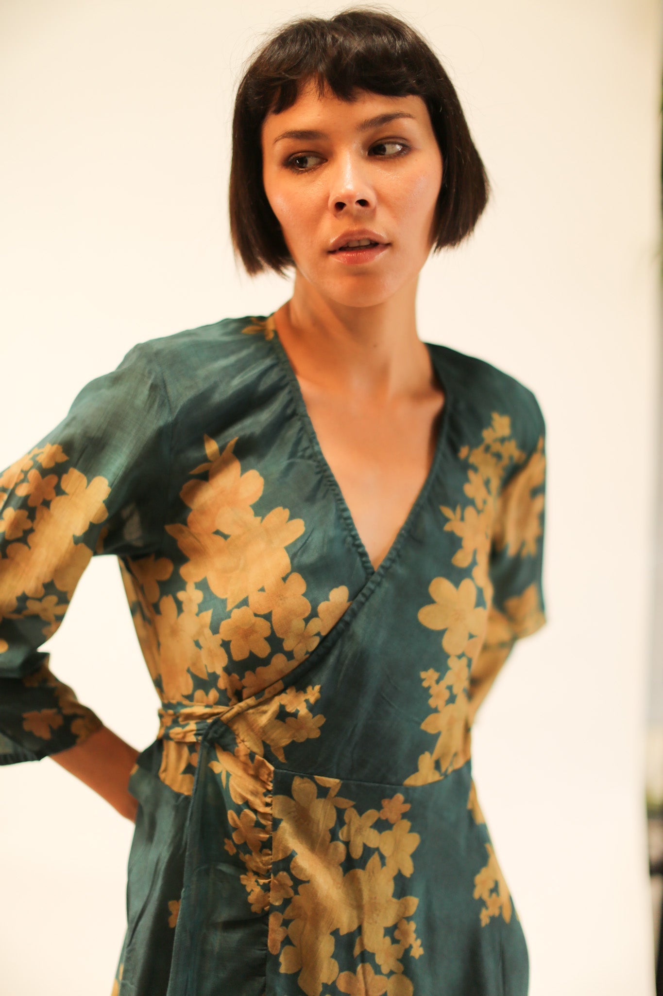 SILK WRAP DRESS BASHA - BANGKOK TAILOR CLOTHING STORE - HANDMADE CLOTHING