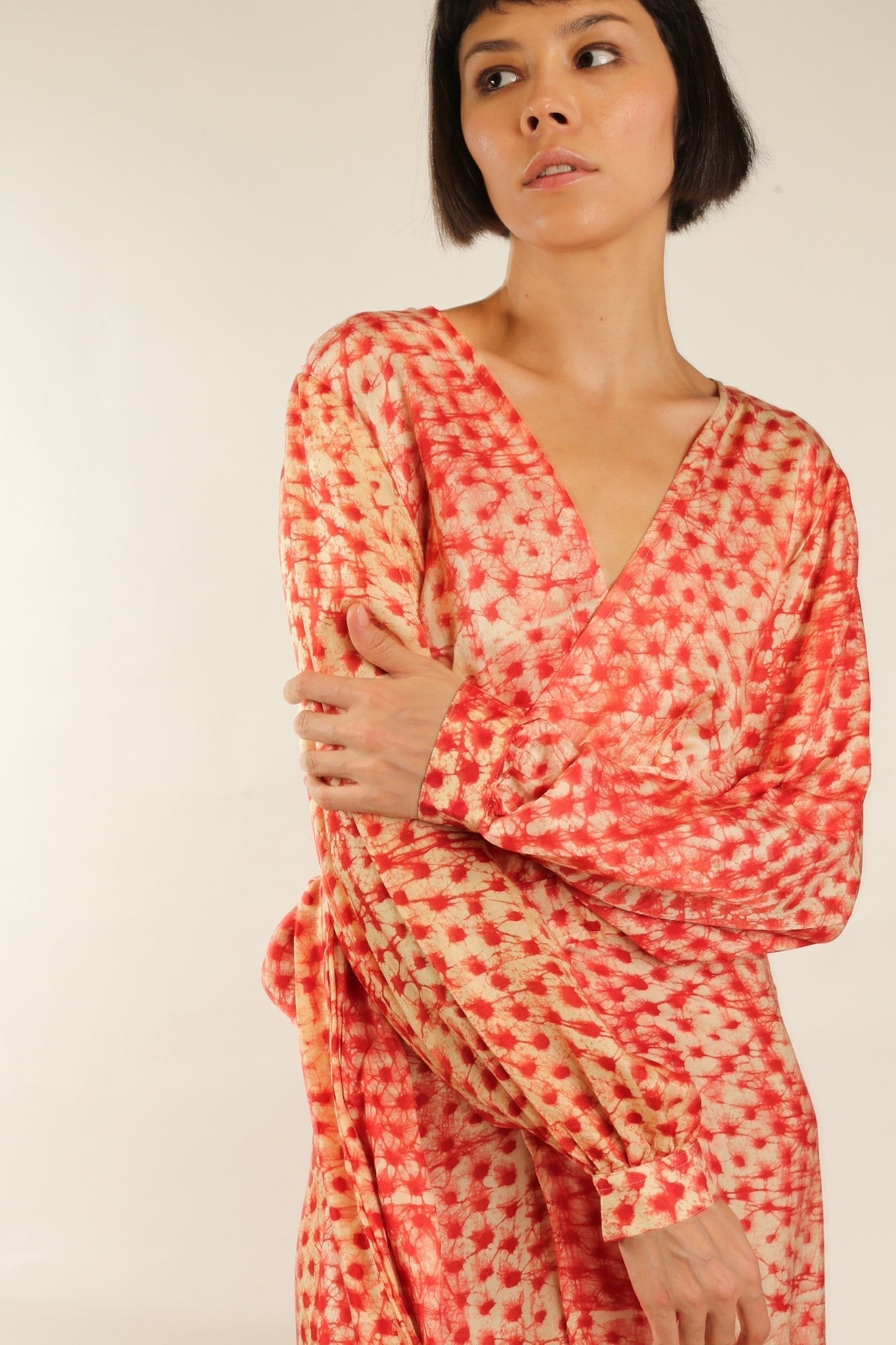 Silk WRAP DRESS CECYLIA - BANGKOK TAILOR CLOTHING STORE - HANDMADE CLOTHING