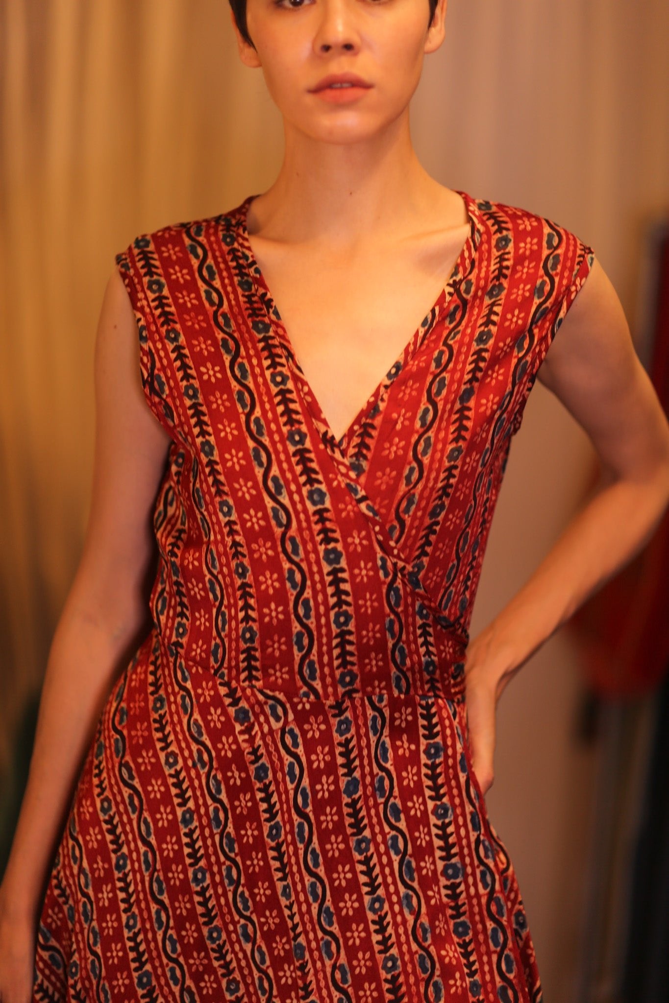 SILK WRAP DRESS GABRIELE KYAUKNI - BANGKOK TAILOR CLOTHING STORE - HANDMADE CLOTHING
