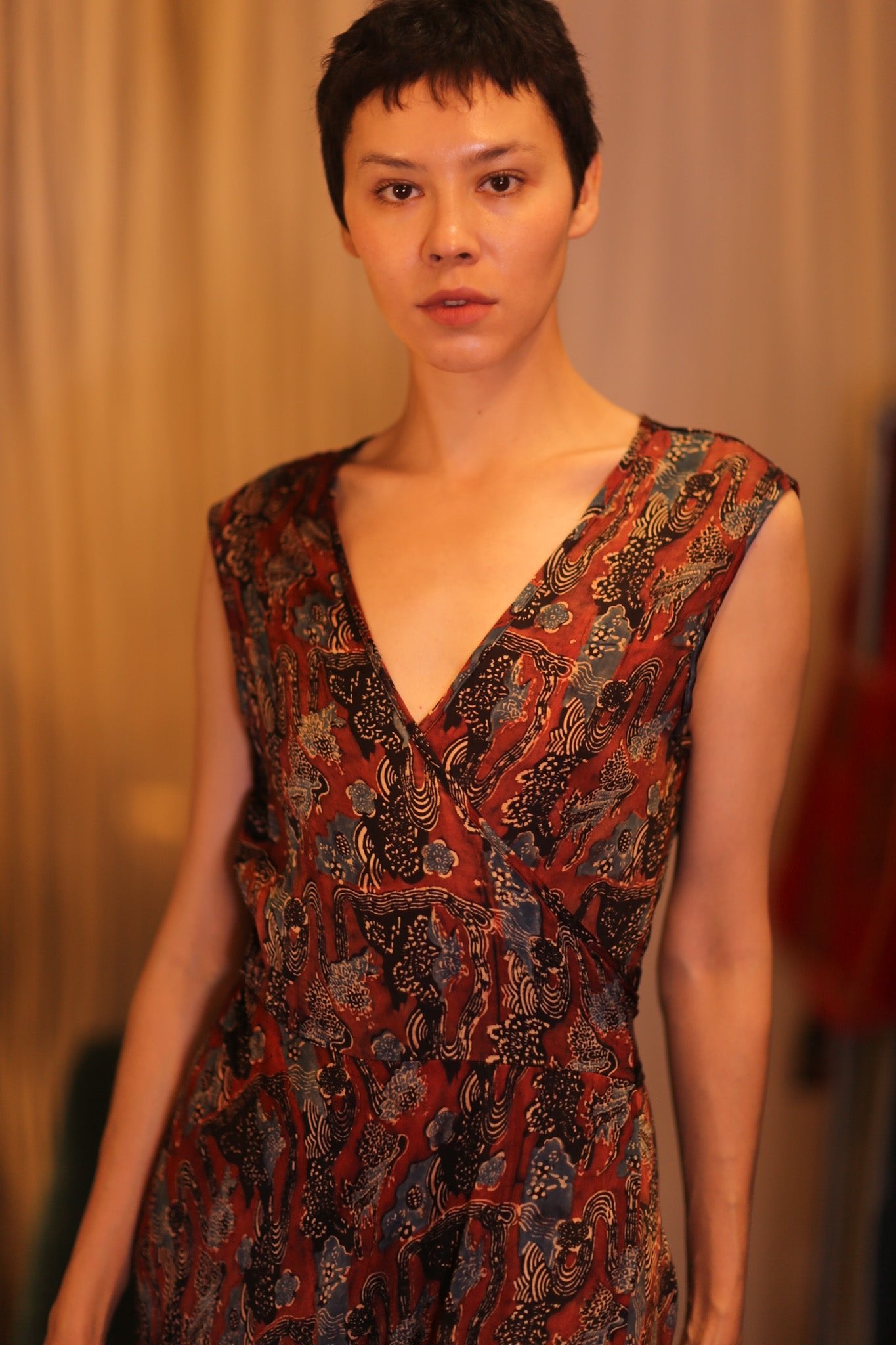SILK WRAP DRESS GABRIELE PADA - BANGKOK TAILOR CLOTHING STORE - HANDMADE CLOTHING